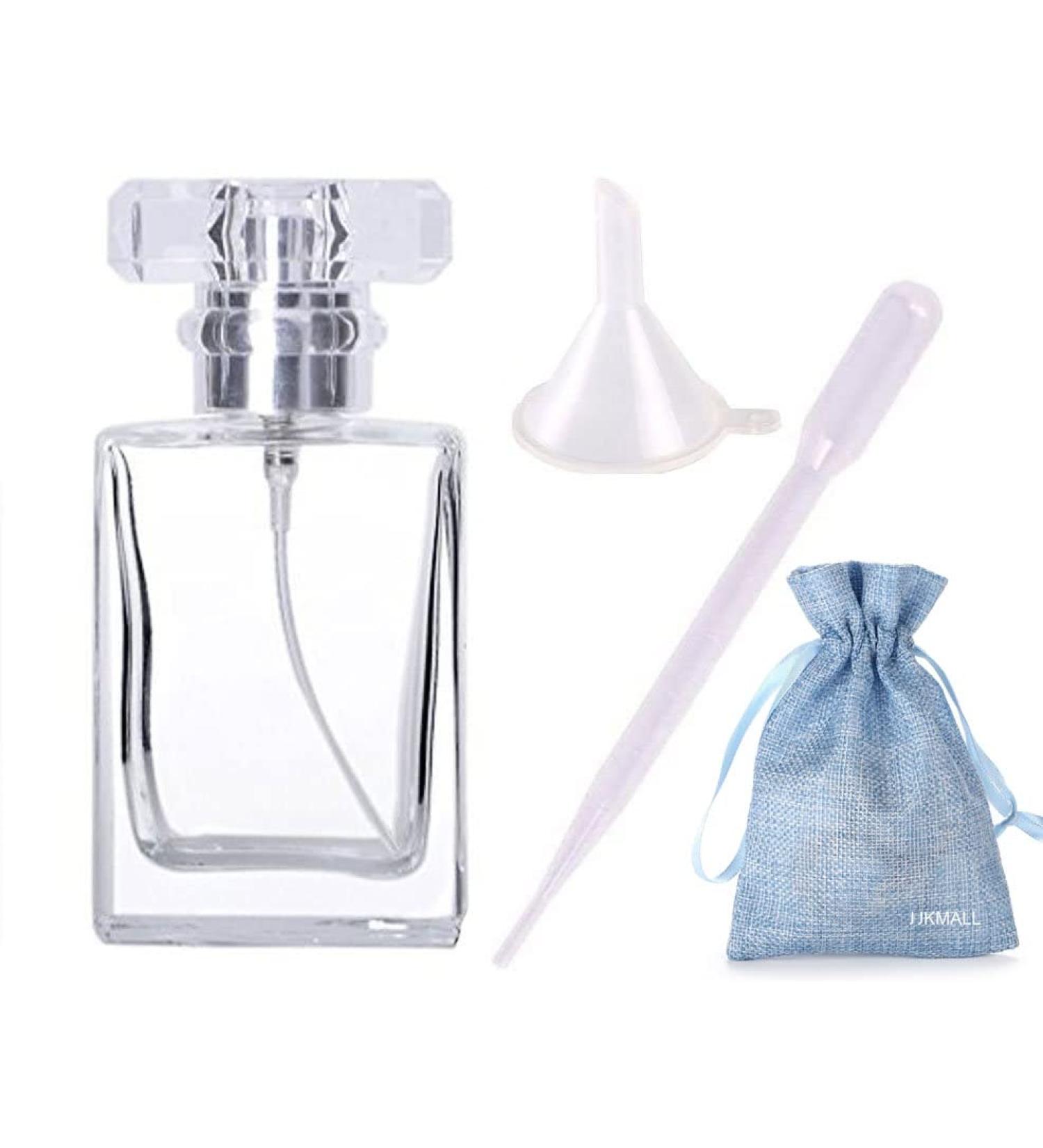 JJKMALL Luxury 30ml Clear Glass Spray Perfume Bottle - Refillable Atomizer with Free Funnel and Dropper - Buy Online on GoSupps.com