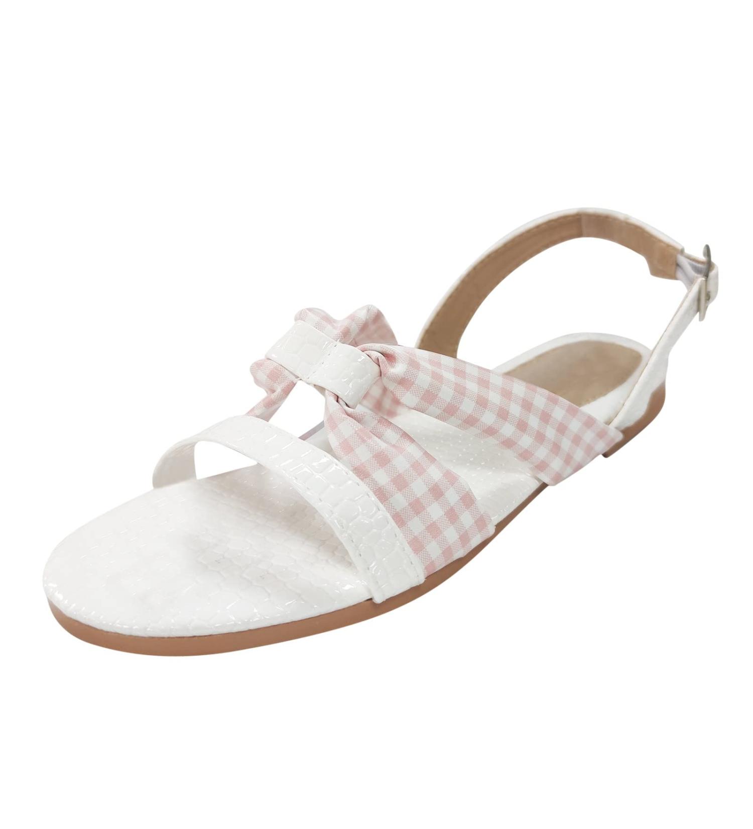 HSYHKDSY Women's Fashion Flat Sandals - Elegant Casual Glitter Shoes for Summer Holidays - Comfortable White Size 7 UK - Buy Online on GoSupps.com