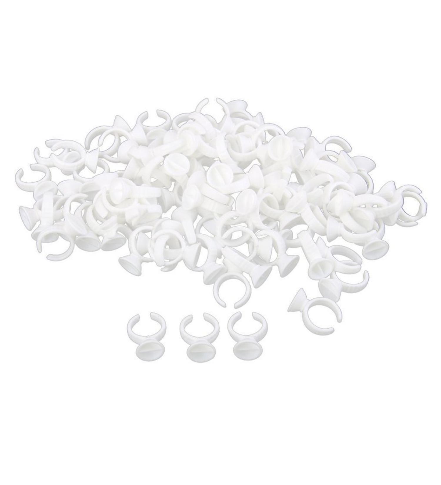 ROSENICE Disposable Glue Holder Rings for Eyelash Extensions - 100pcs White | International Shipping Available - Buy Online on GoSupps.com