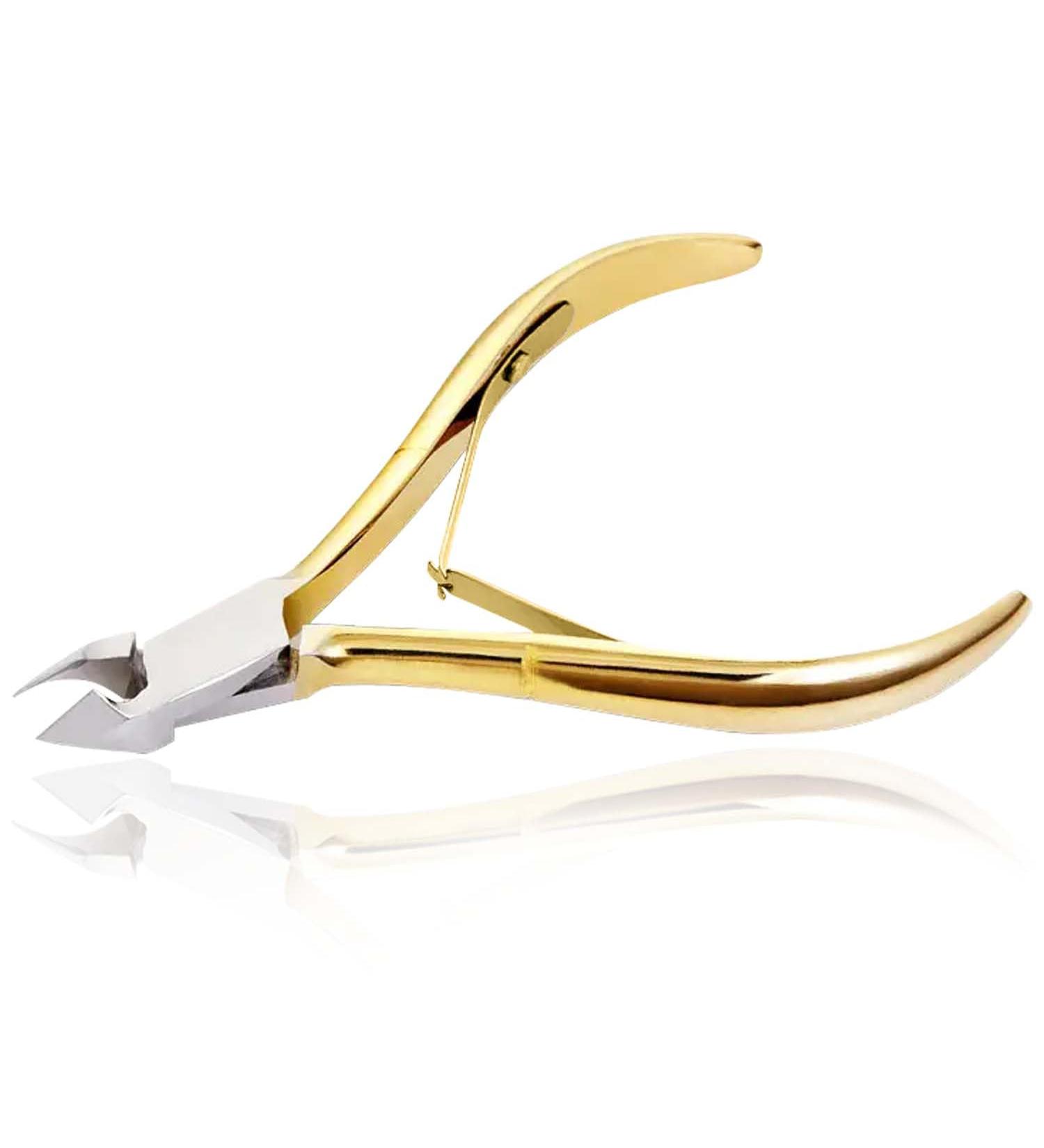 AAProTools 4" Professional Cuticle NIPPERS Acrylic Nail Clippers with Gold Handle