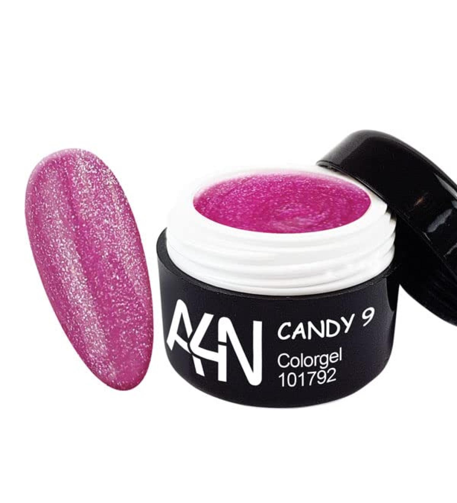 A4N AKTIVE4NAILS aktive4Nails Trendgele UV/LED Color Gel made in Germany summer colors glitter for nails (CANDY 9)