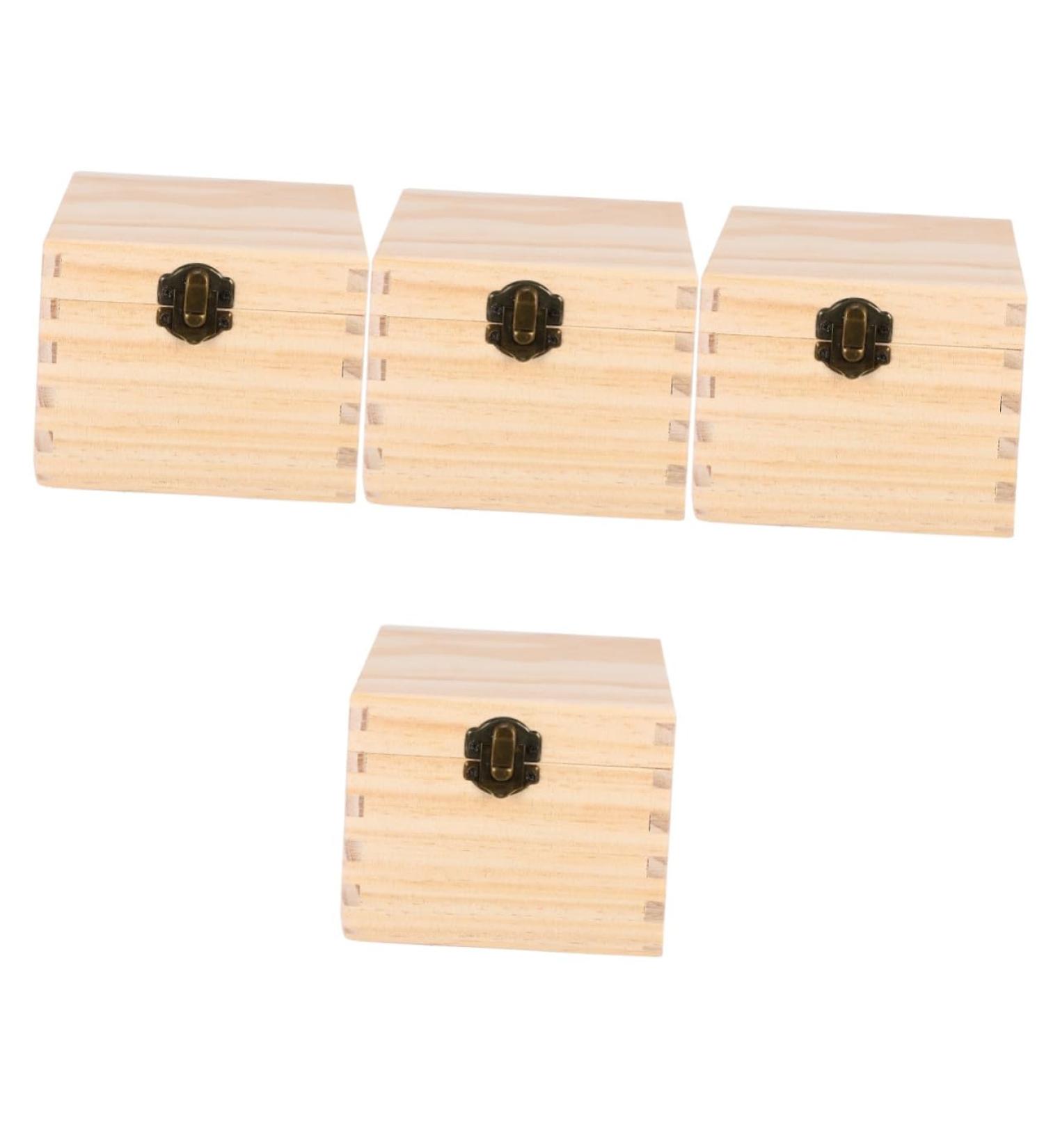 Minkissy 4-Piece Wooden Storage Box Set | Essential Oils & Jewelry Organizer | Craft Storage Gift Boxes - Buy Online on GoSupps.com