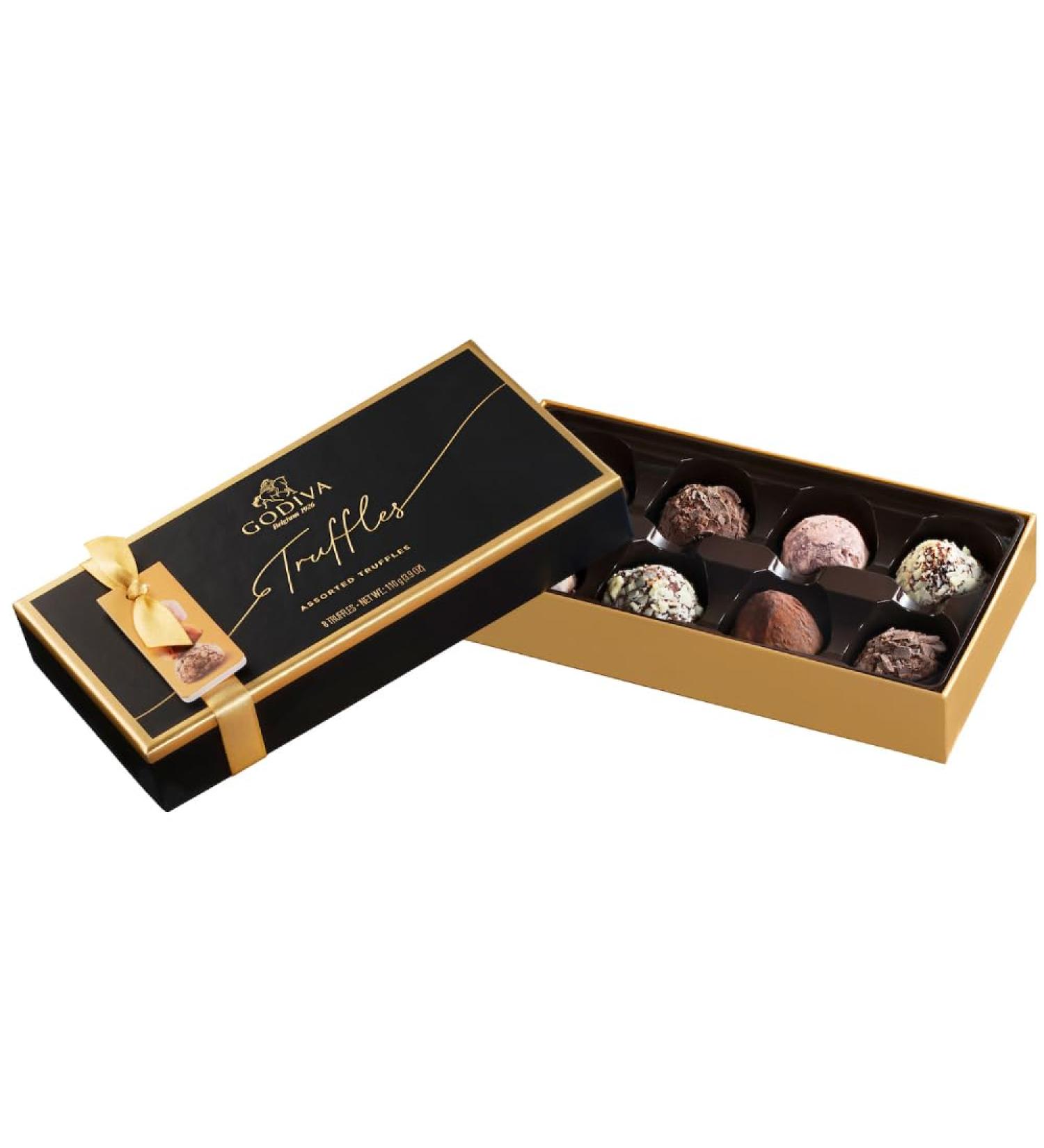 Godiva Chocolatier Signature Truffles - Exciting Assortment of Milk and Dark Chocolate Truffles with Delicious Toppings - 8 pieces / 110g - Buy Online on GoSupps.com