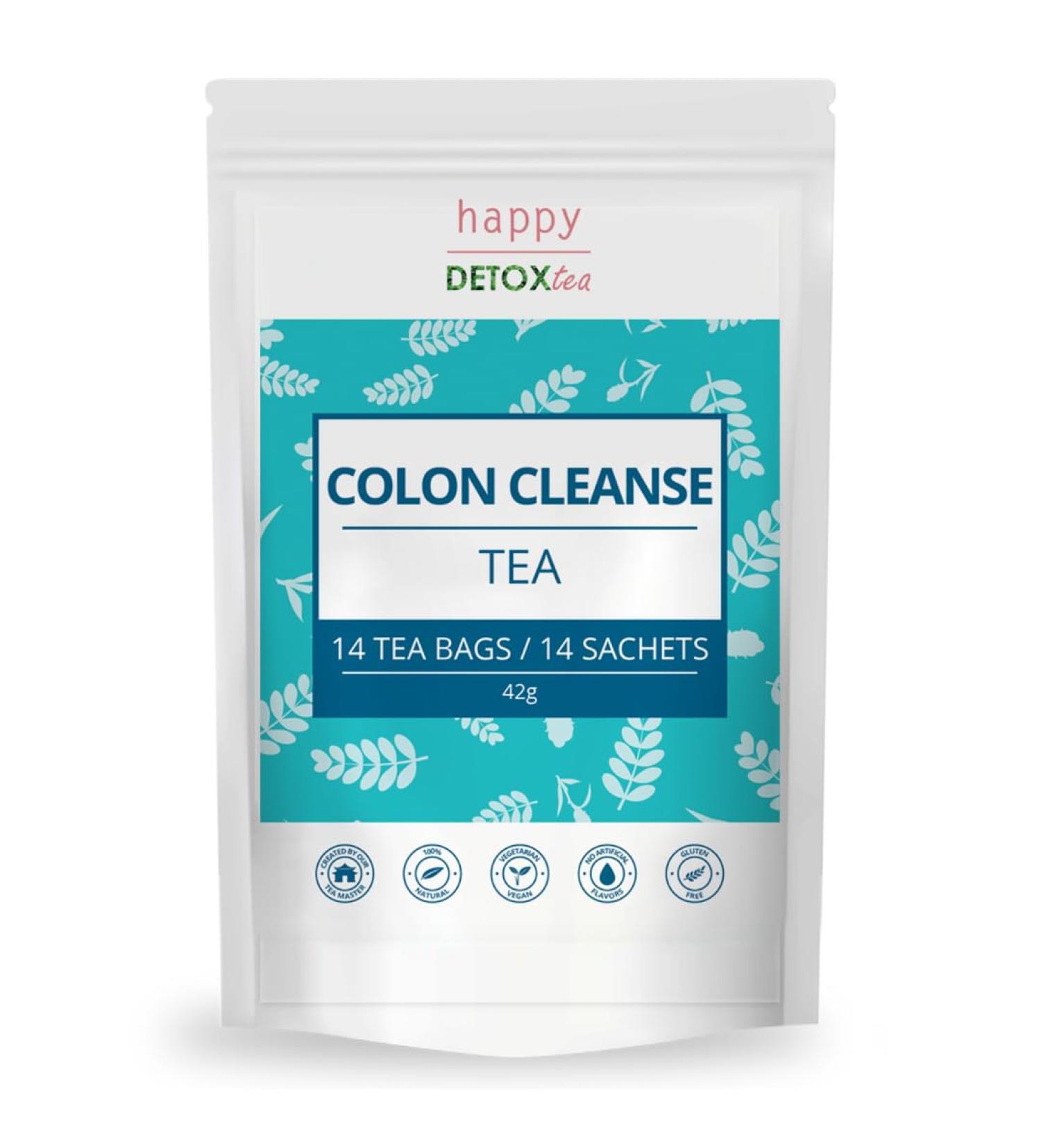 Happy Detox Tea for Colon Cleanse | 4-Week Detox & Weight Loss | 14 Tea Bags - International Shipping Available - Buy Online on GoSupps.com
