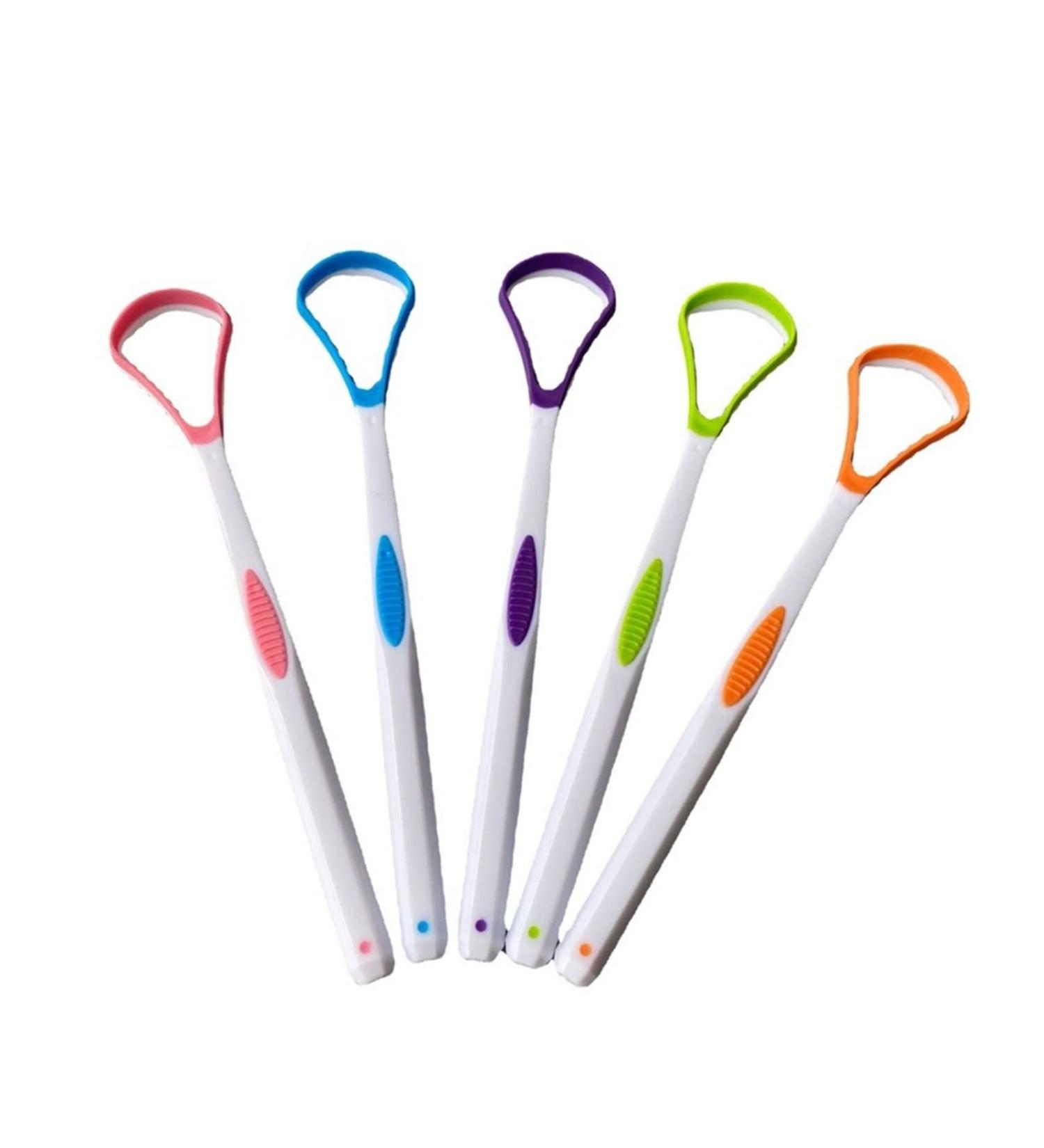 EBSBAG 5pcs Soft Silicone Tongue Scraper - Clean Mouth Brush for Oral Health | Random Color | International Shipping Available - Buy Online on GoSupps.com
