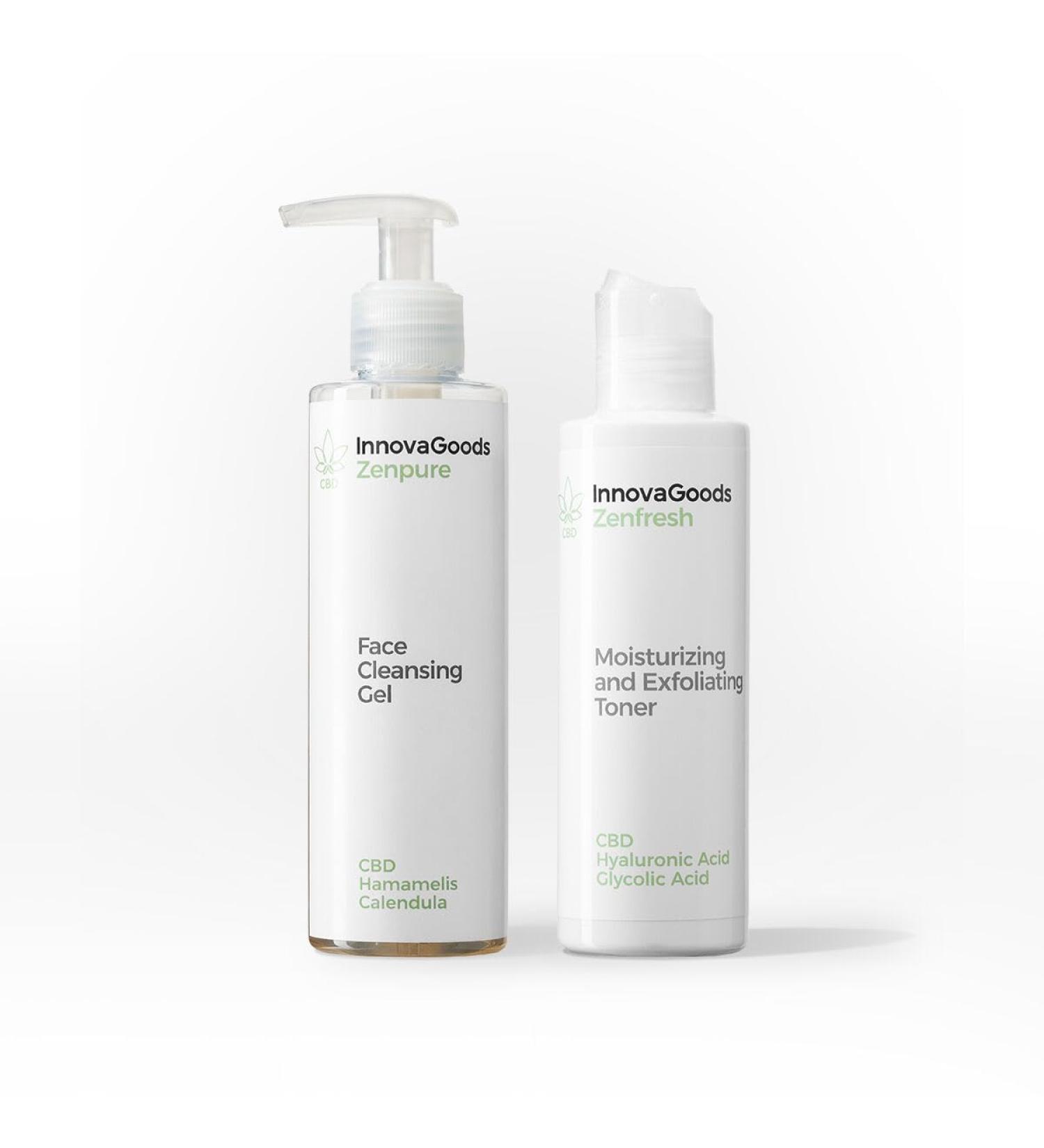  InnovaGoods InnovaGoods CBD Facial Care Kit 1 cleansing facial gel nourishes soothes reduces redness 1 facial mist regenerates hydrates and relieves affected or irritated skin for - Buy Online on GoSupps.com