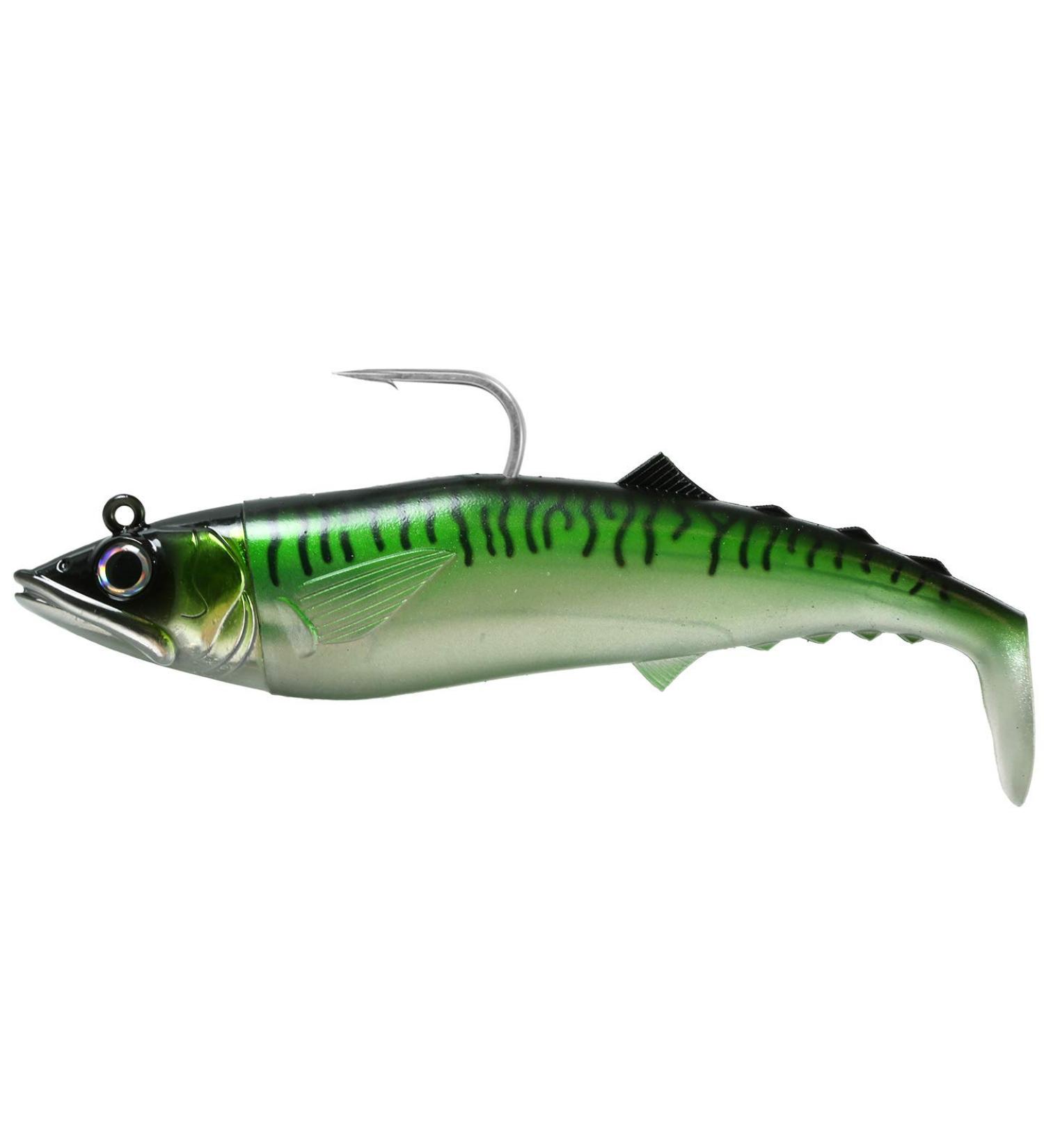 FishLab Fishlab Mas 10 Mackerel Soft Swimbait Super Fast Sinking ' 16 Oz Green Mackerel 10"