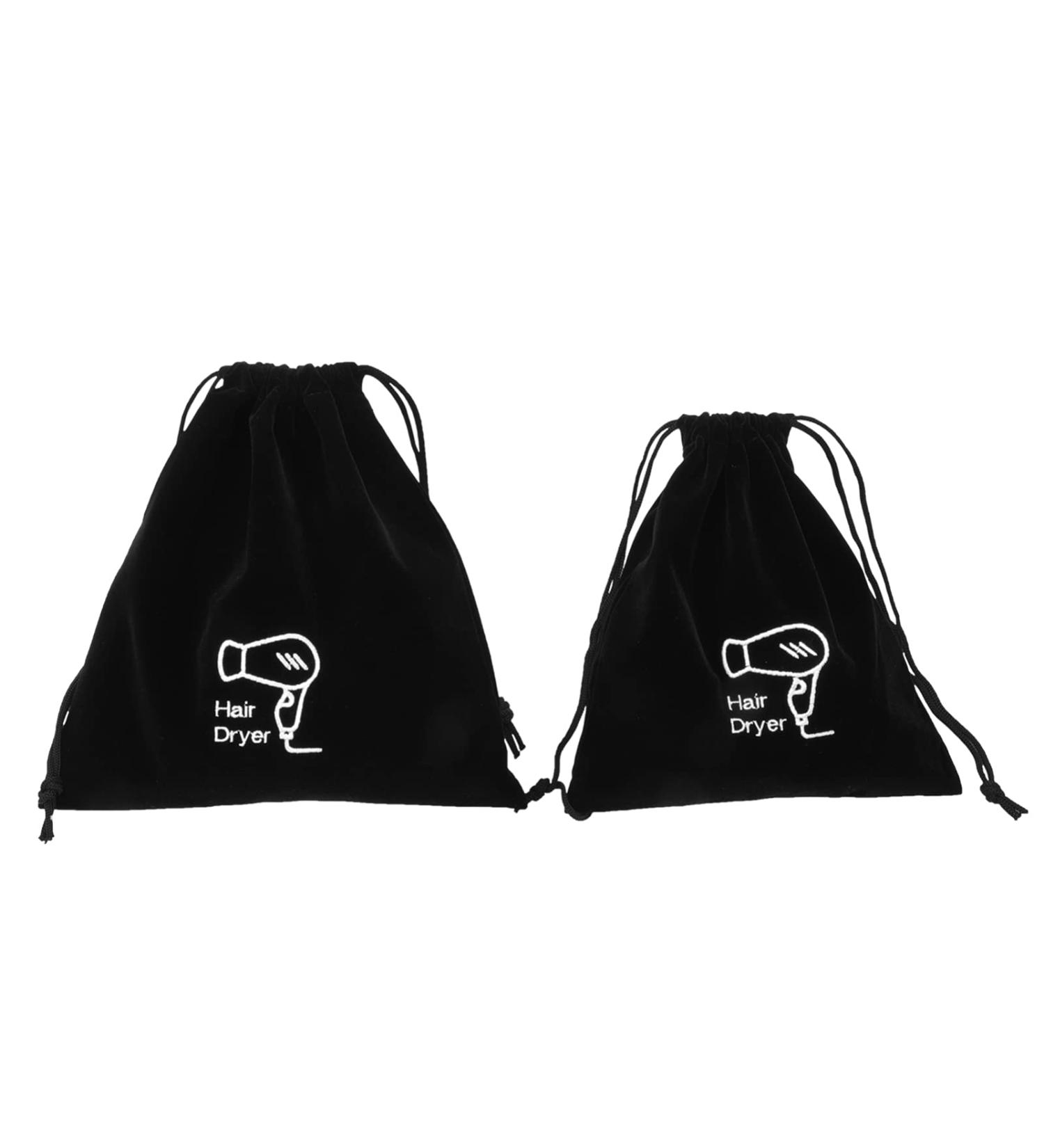 Baluue 2pcs Storage Bag Travel Hairdryer Organizer Hair Dryer Storage Pouch Gym Bag Black Flocking Cloth 1 - Buy Online on GoSupps.com