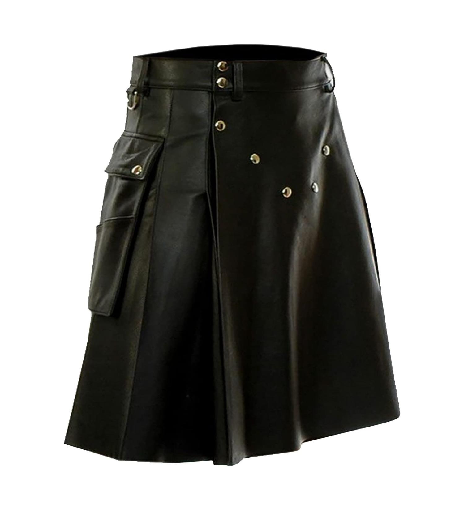 Shop Stylish Men's Scottish Kilt Kilt Shoes & Medieval Skirts - Slim Fit High Waist Contrast Pockets - Buy Online on GoSupps.com