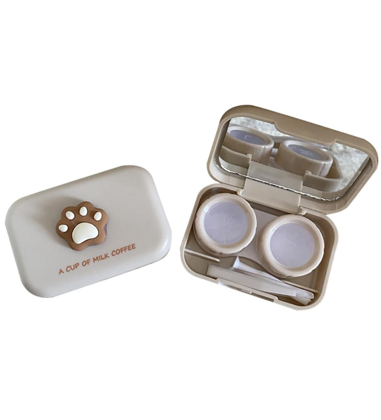 Capmore Portable Dust-Density Mini Eye Lens Travel Box - Cute Khaki Contact Lens Container & Storage Case - Perfect for Travel - Buy Online on GoSupps.com