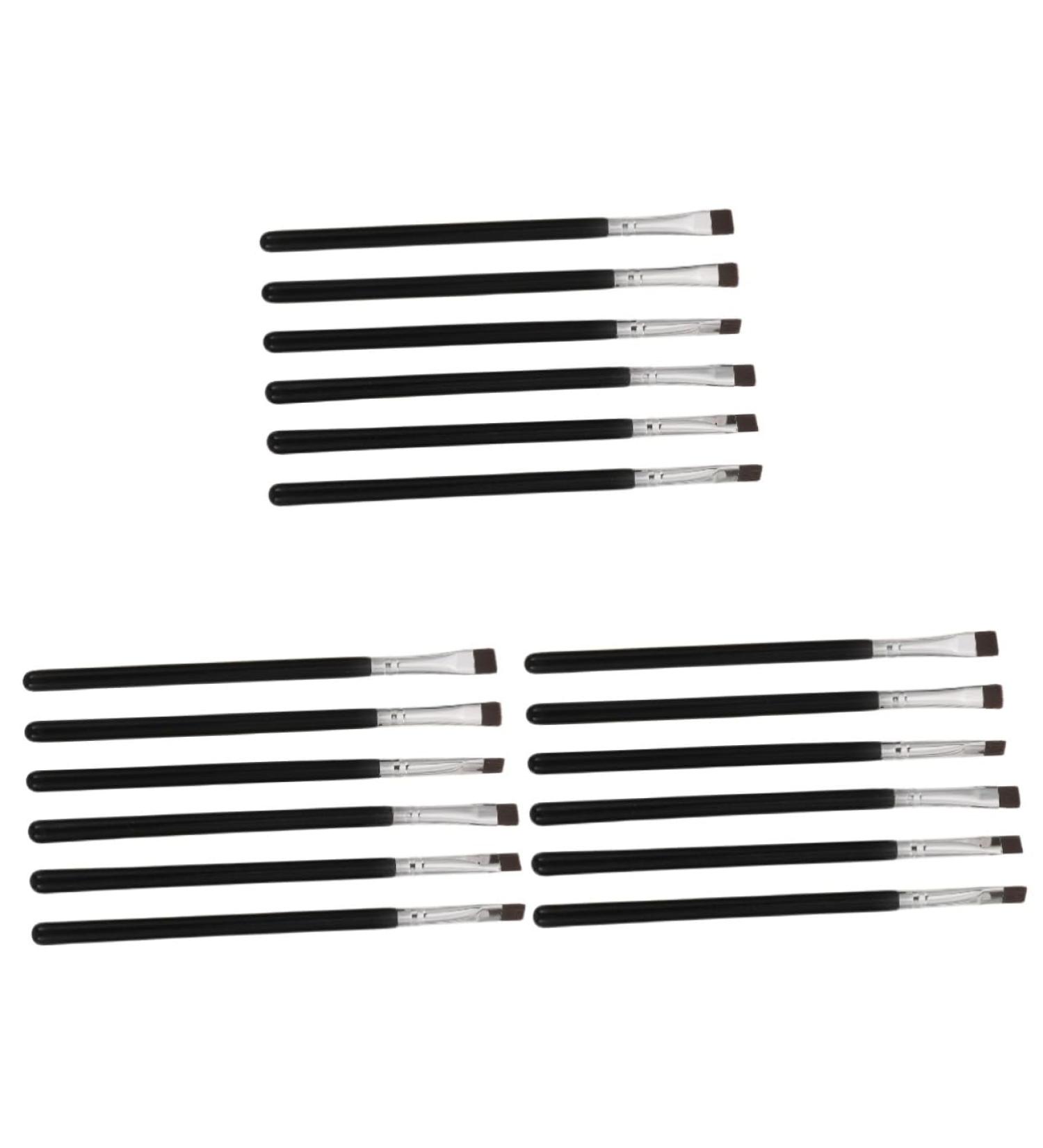 Healeved 18 Pcs Flat Eyebrow Brush Concealer Brush Eyeliner Brush Slanted Eye Brush Black Artificial Fiber - Buy Online on GoSupps.com