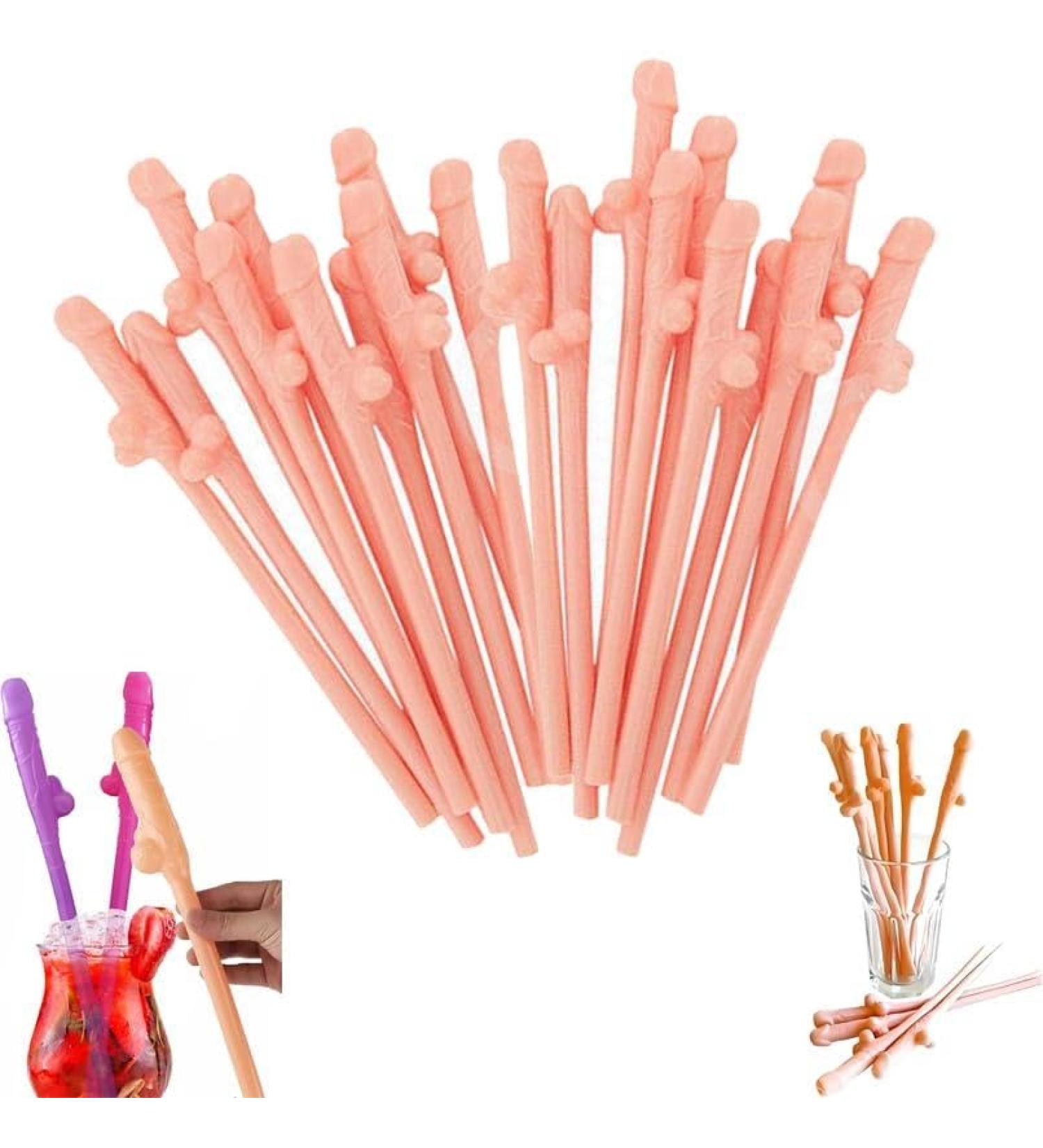 Hen Party Accessories Willy Straws Party Drinking Straws Party Straws Funny Straws P Out Accessories Night Party Girls Skin colored 60pcs - Buy Online on GoSupps.com