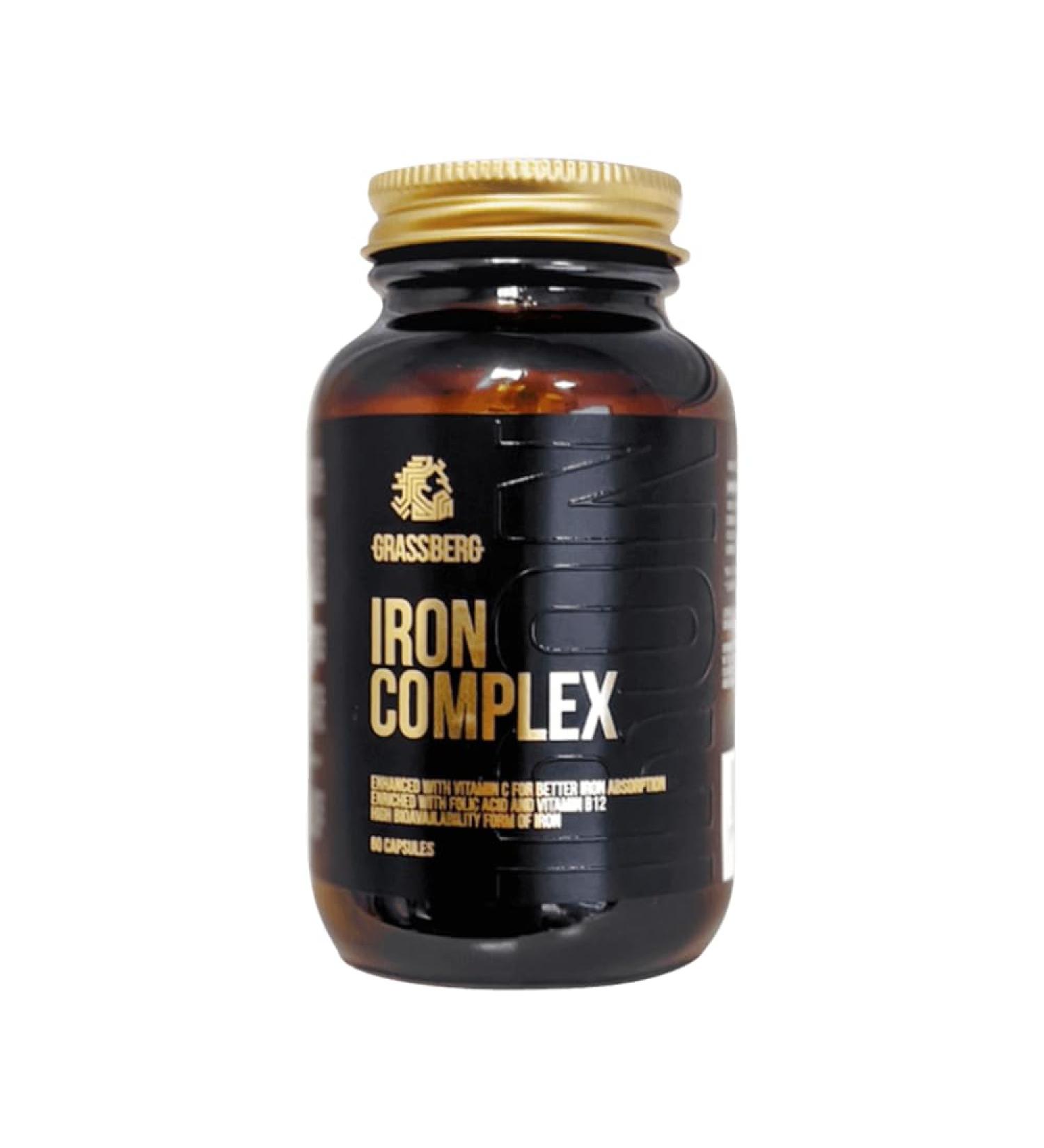 SIA GRASSBERG Grassberg Iron Complex 60 caps Unflavoured Vitamins minerals & health Minerals Unflavoured 60 caps - Buy Online on GoSupps.com