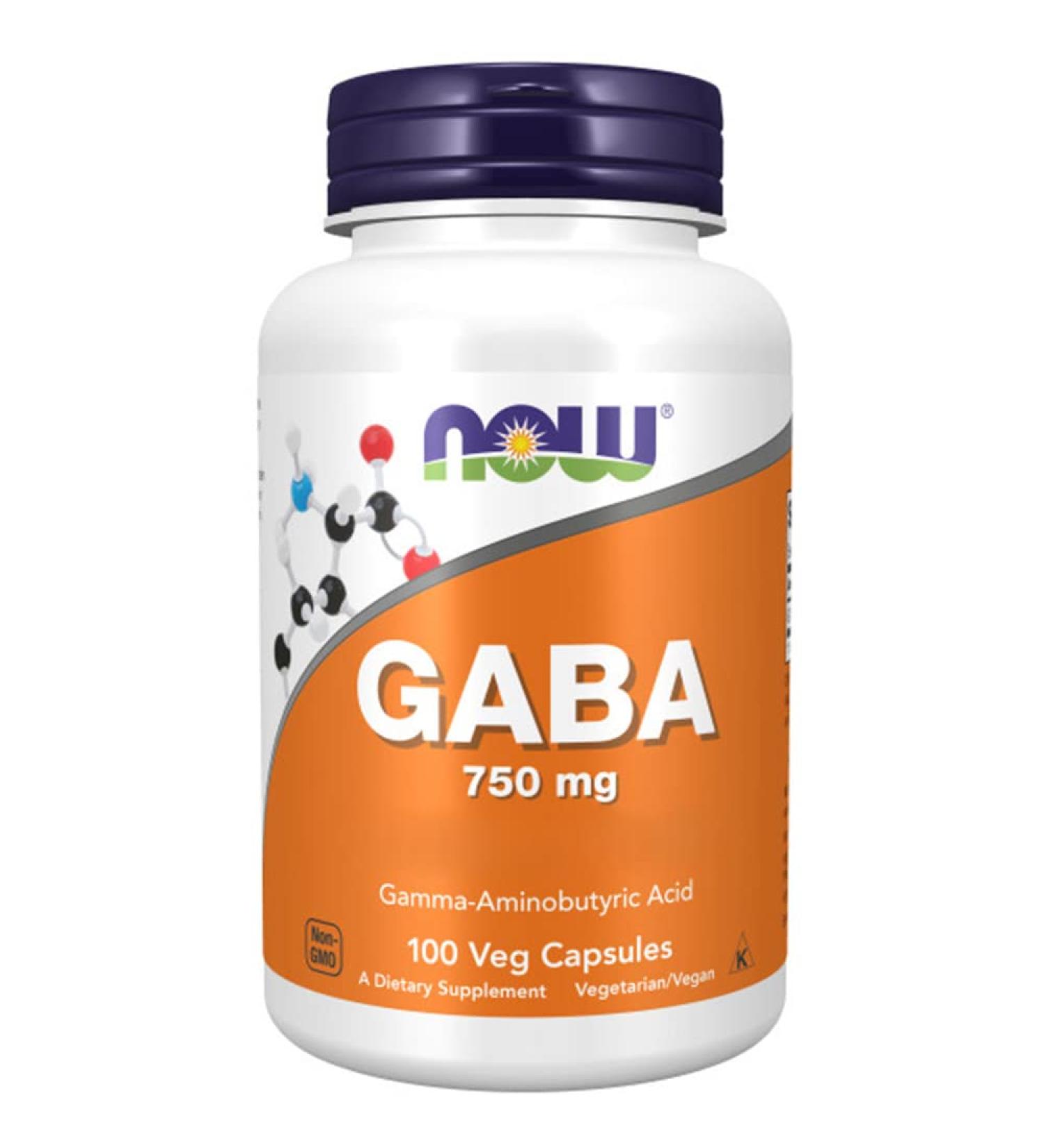 Now Foods GABA (Gamma-Aminobutyric Acid) 750mg High Dosed 100 Vegan Capsules Lab Tested Soy Free Gluten Free Non-GMO - Buy Online on GoSupps.com