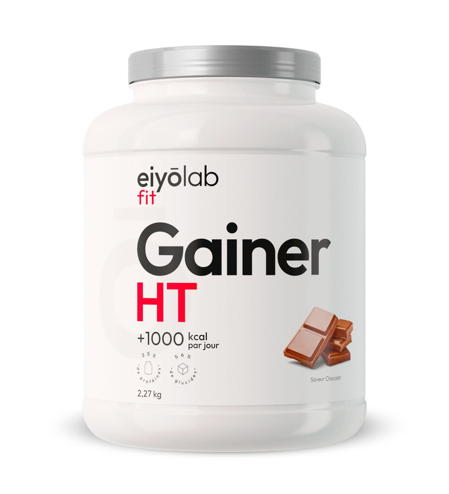 GAIN HT | Whey Protein + Isolate + Maltodextrin | Weight Gainer | 5 Protein Sources + 2 Carbohydrate Sources + MCTs | Chocolate Flavor Shaker Drink | 2.25 kg | Eiyolab - Buy Online on GoSupps.com