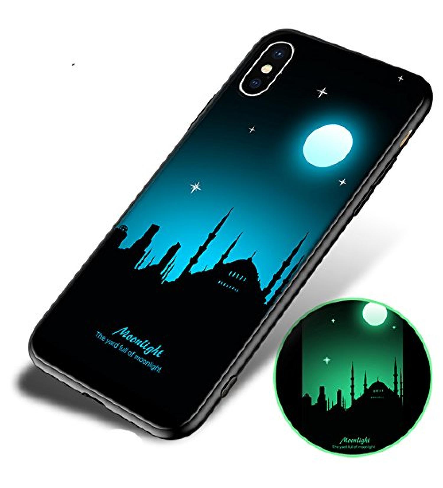 Seabaras iPhone X Case Glow in Night Case for iPhone X Flexible Soft TPU Cover 3D Noctilucent Case for iPhone X Moonlight - Buy Online on GoSupps.com