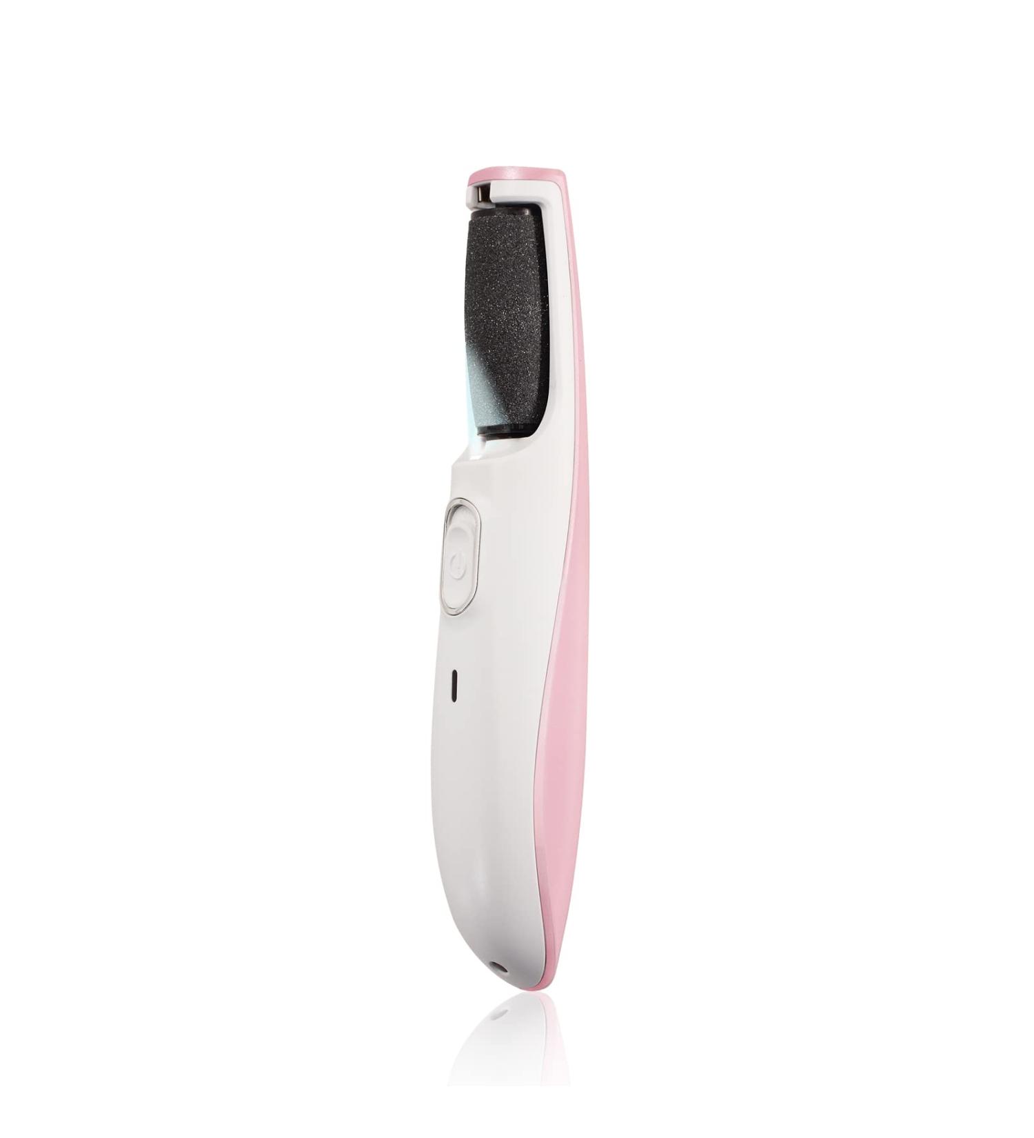 Rechargeable Electric Foot Callus Remover with Smart Light - Fine & Coarse Roller Heads - Pink - Buy Online on GoSupps.com