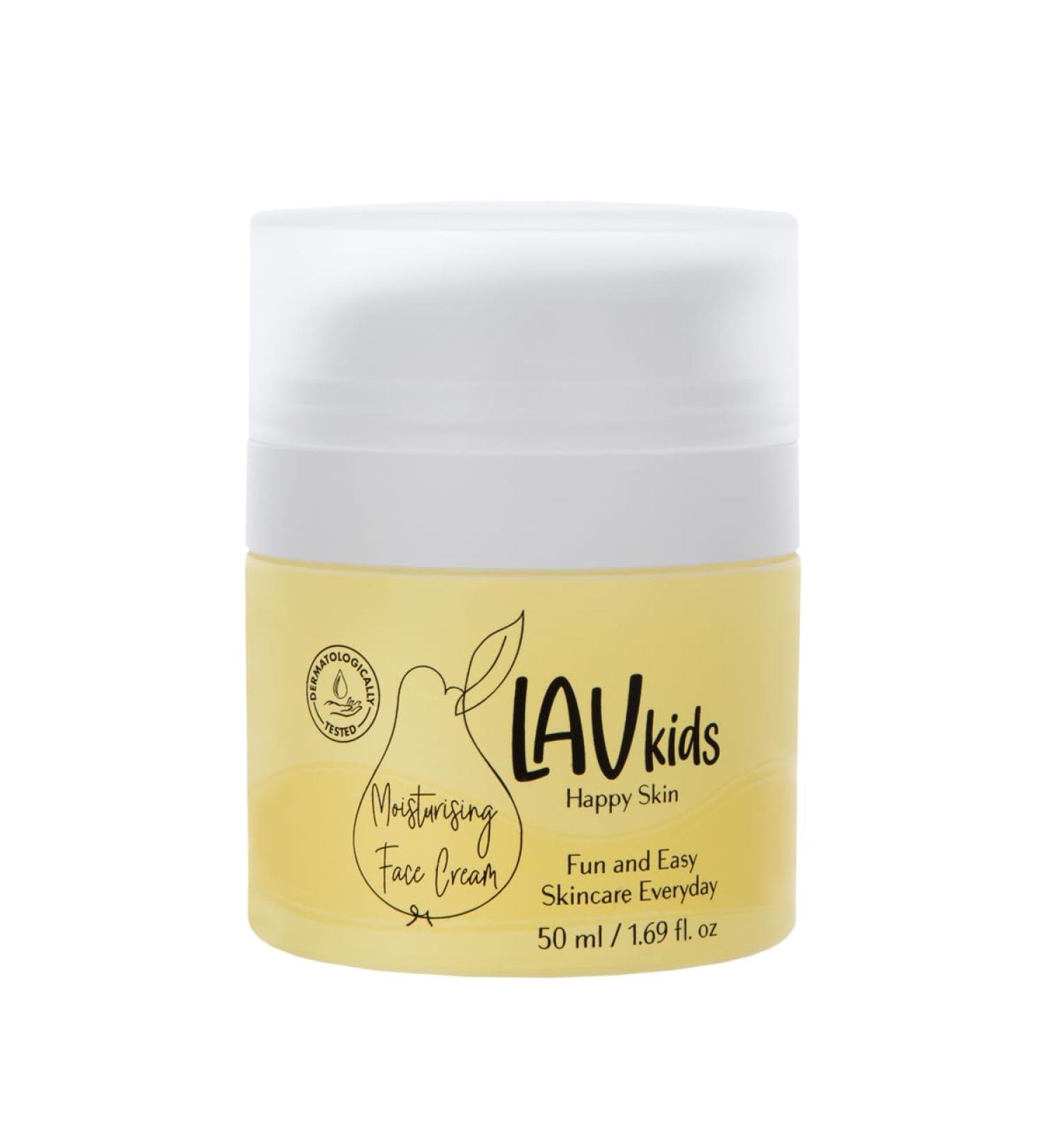 Lav Kids Face Moisturiser 50ml - Gentle Kids & Baby Cream with Jojoba Oil, Sweet Almond Oil & Shea Butter - Dermatologically Tested for All Skin Types - Buy Online on GoSupps.com