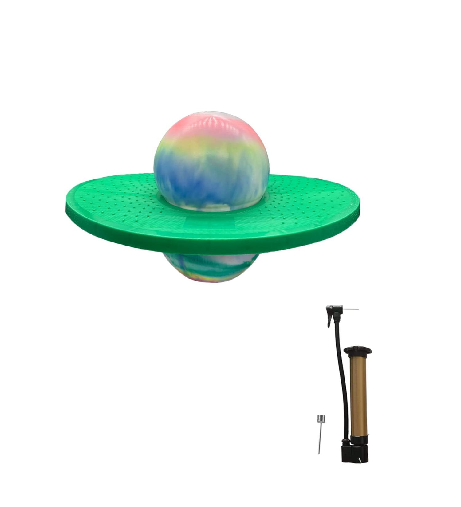 FURTHERNEXT Pogo Ball for Kids & Adults | Up to 160 lb | Bounce Board with Air Pump | Sturdy Deck | Exercise Toy for Children Over 6 | Good Gift (Multi-Green) - Buy Online on GoSupps.com