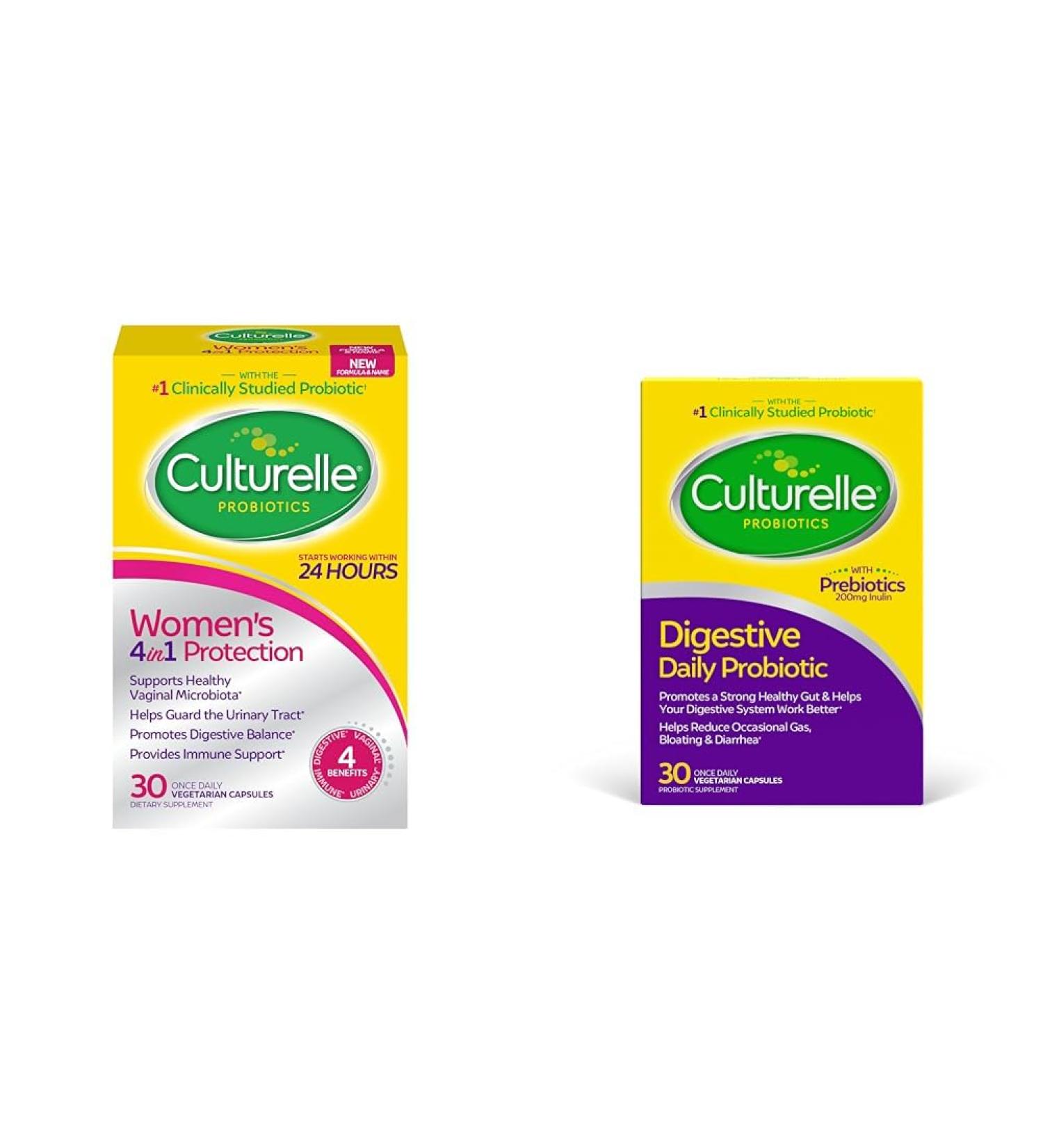 Culturelle Women s 4-in-1 Daily Probiotic Supplements for Women & Daily Probiotic Capsules for Men & Women Most Clinically Studied Probiotic Strain - Buy Online on GoSupps.com
