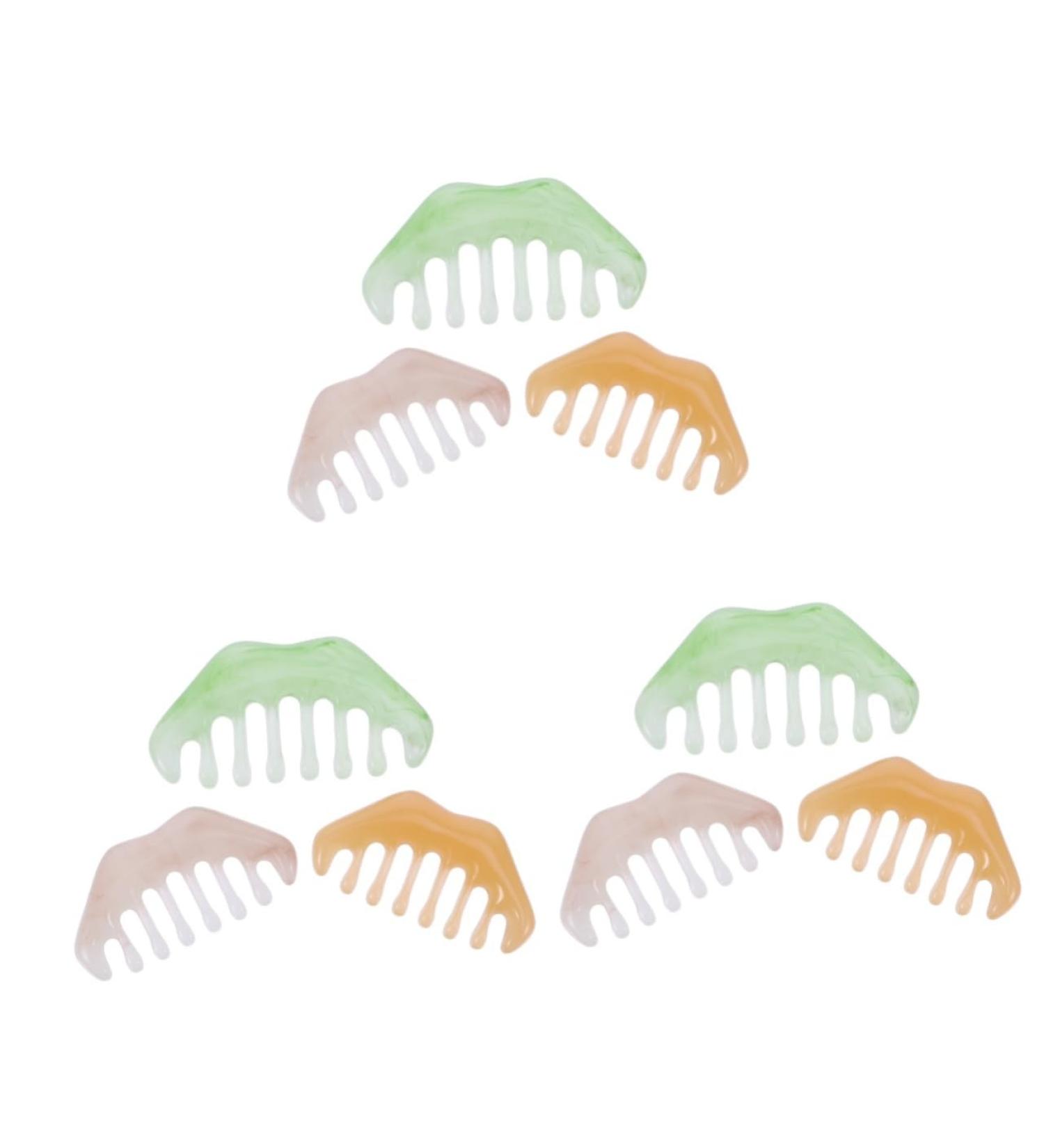 Beaupretty 9 STK Massage Comb Set | Acupressure Ridge Afro-Combs for Men | Perfect Valentine's Day Gift | Pink Crystal Resin Hair Tools - Buy Online on GoSupps.com