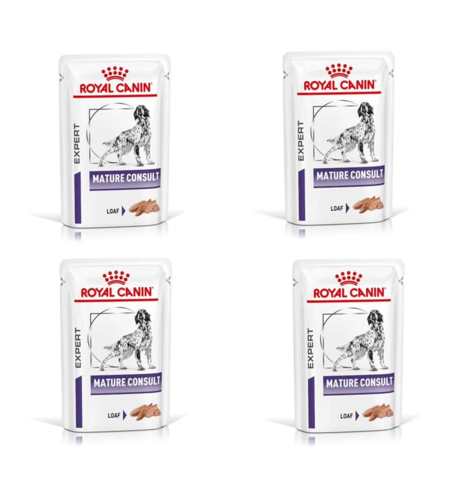 ROYAL CANIN Expert Mature Consult Mousse | Pack of 4 | 4 x 12 x 85 g | Wet Dog Food | Can Help Maintain the Well-being of Senior Dogs | Mousse in Fresh Sachet - Buy Online on GoSupps.com