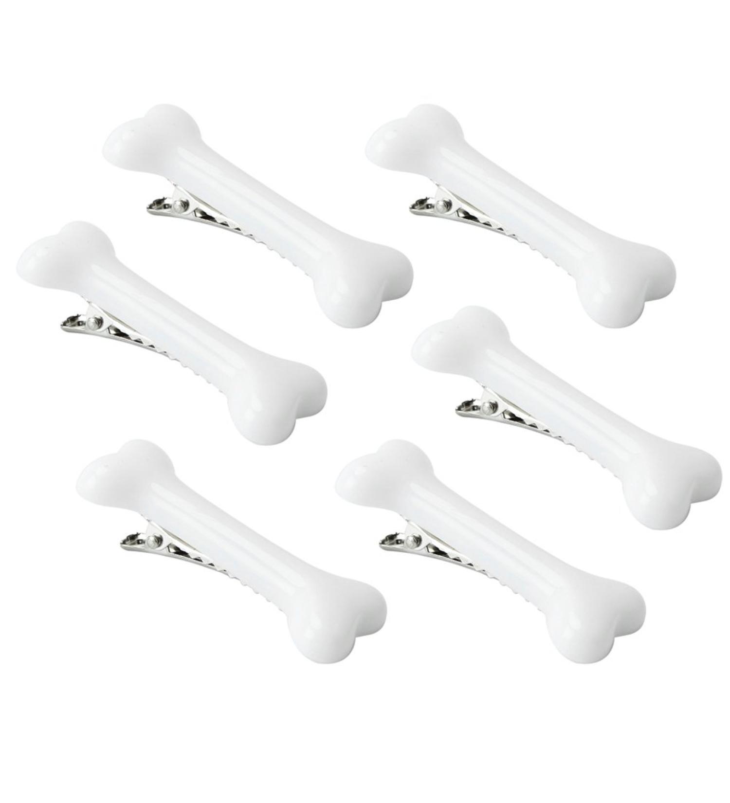 6 Pcs White Dog Bone Hair Pin Clips for Women - Perfect for Christmas Gift and Cosplay - Buy Online on GoSupps.com