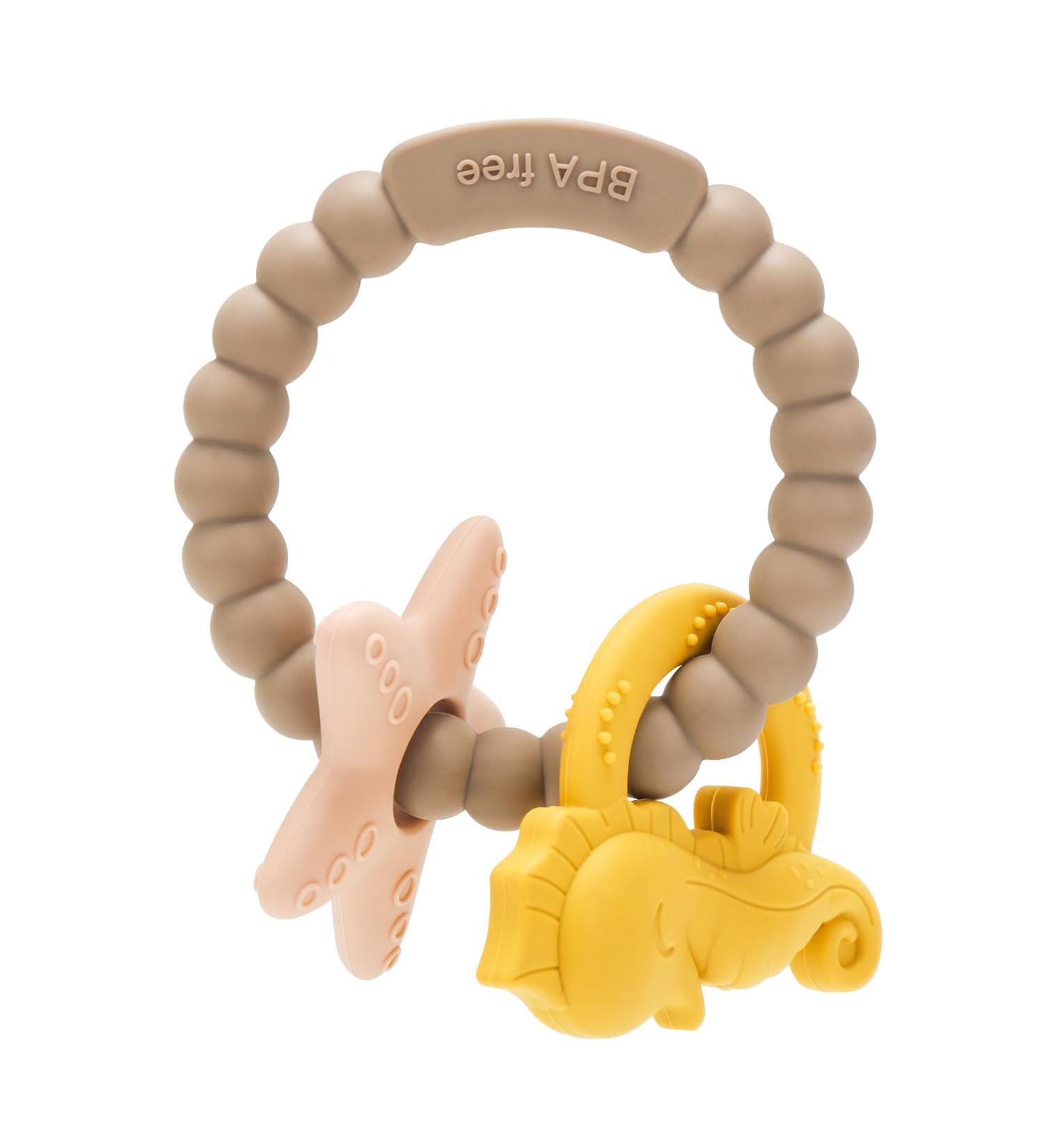 ClDy Bite Ring for Babies | BPA-Free Silicone Teething Toys | Ocean Brown | Soothing & Stimulating Gum Relief for Infants 3 Months+ - Buy Online on GoSupps.com