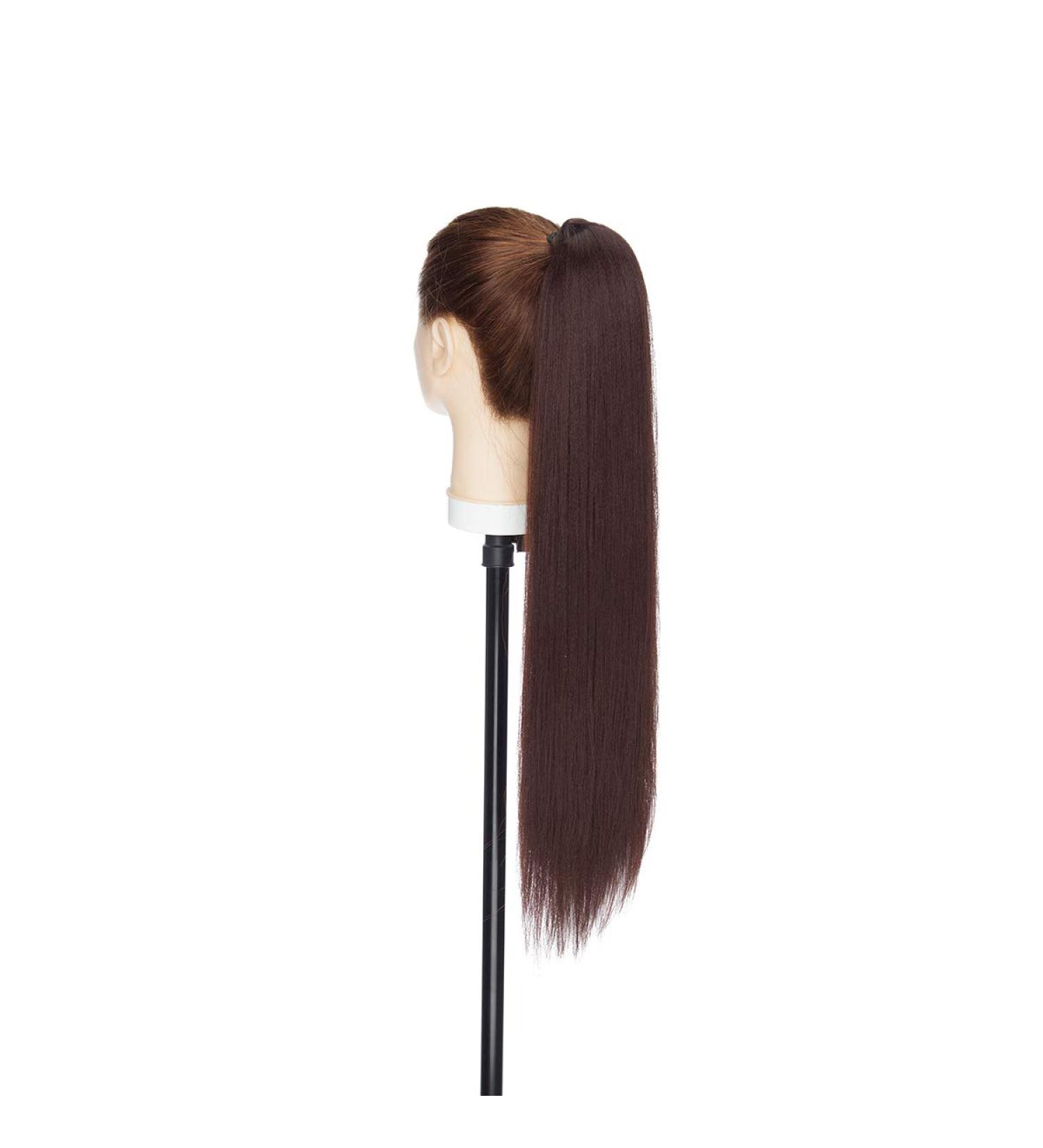 S-noilite Long Ponytail Extension with drawstring clip in ponytail extensions Synthetic hair extensions hairpieces for Women 22 inch Dark Brown - Buy Online on GoSupps.com