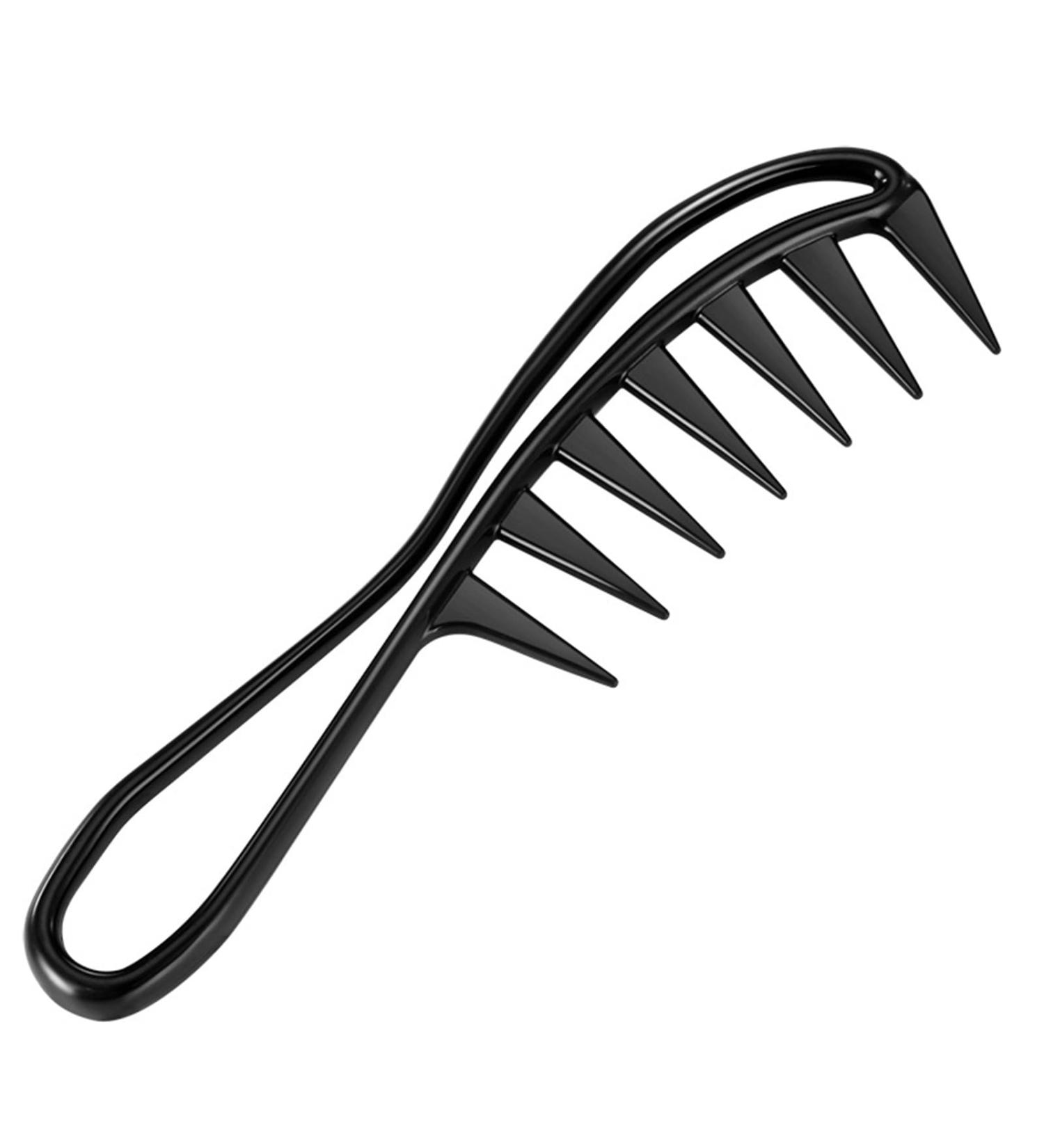 1 x curly hair comb large tooth comb large comb large comb shark comb for various hair types anti-static (black) - Buy Online on GoSupps.com