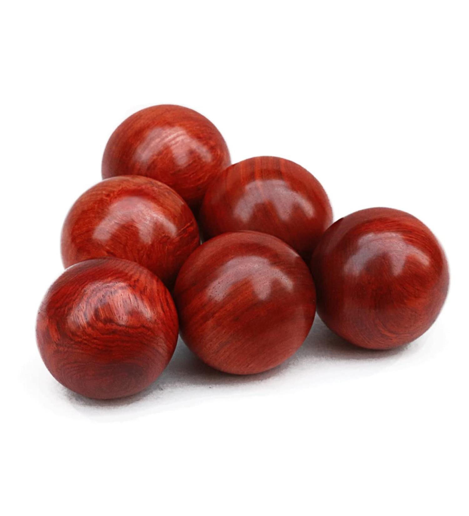 Minkissy Handmade Massage Roller Balls - 2PCS Chinese Style Stress Relief & Muscle Training - 5cm Red Fitness Massage Globe - Buy Online on GoSupps.com