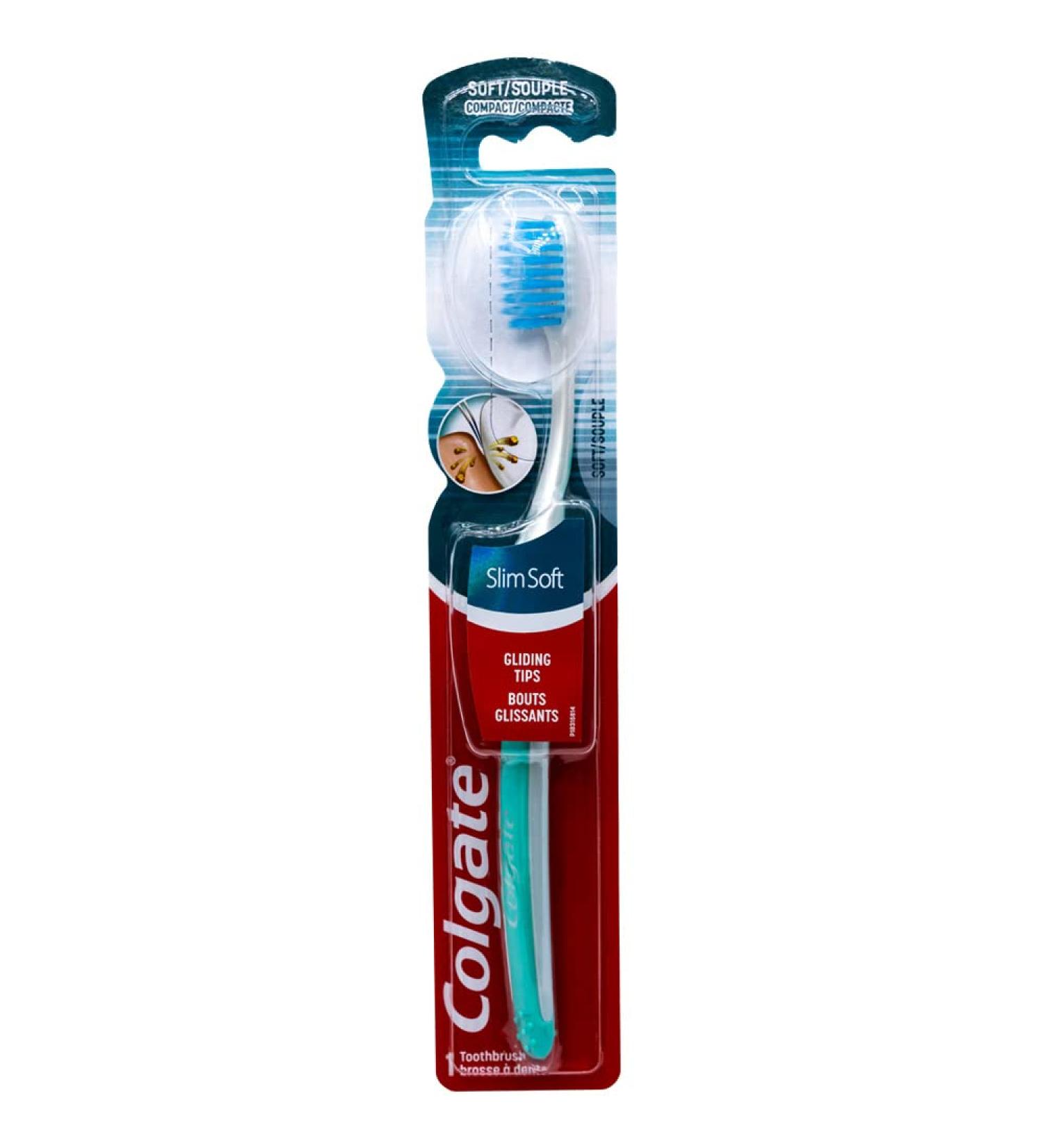 Colgate Slim Soft Toothbrush Gliding Tips - Compact Soft Bristles (Colors Vary) | 1 Count - Buy Online on GoSupps.com