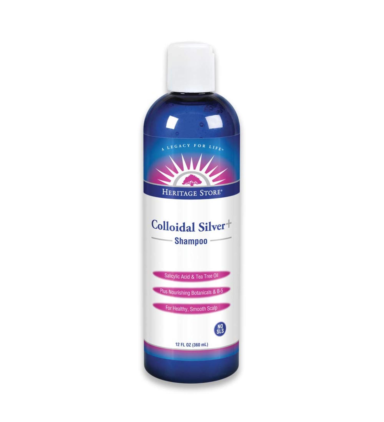 Heritage Store Colloidal Silver Shampoo 12 fl oz - Natural Hair Care for Healthy Scalp - Buy Online on GoSupps.com