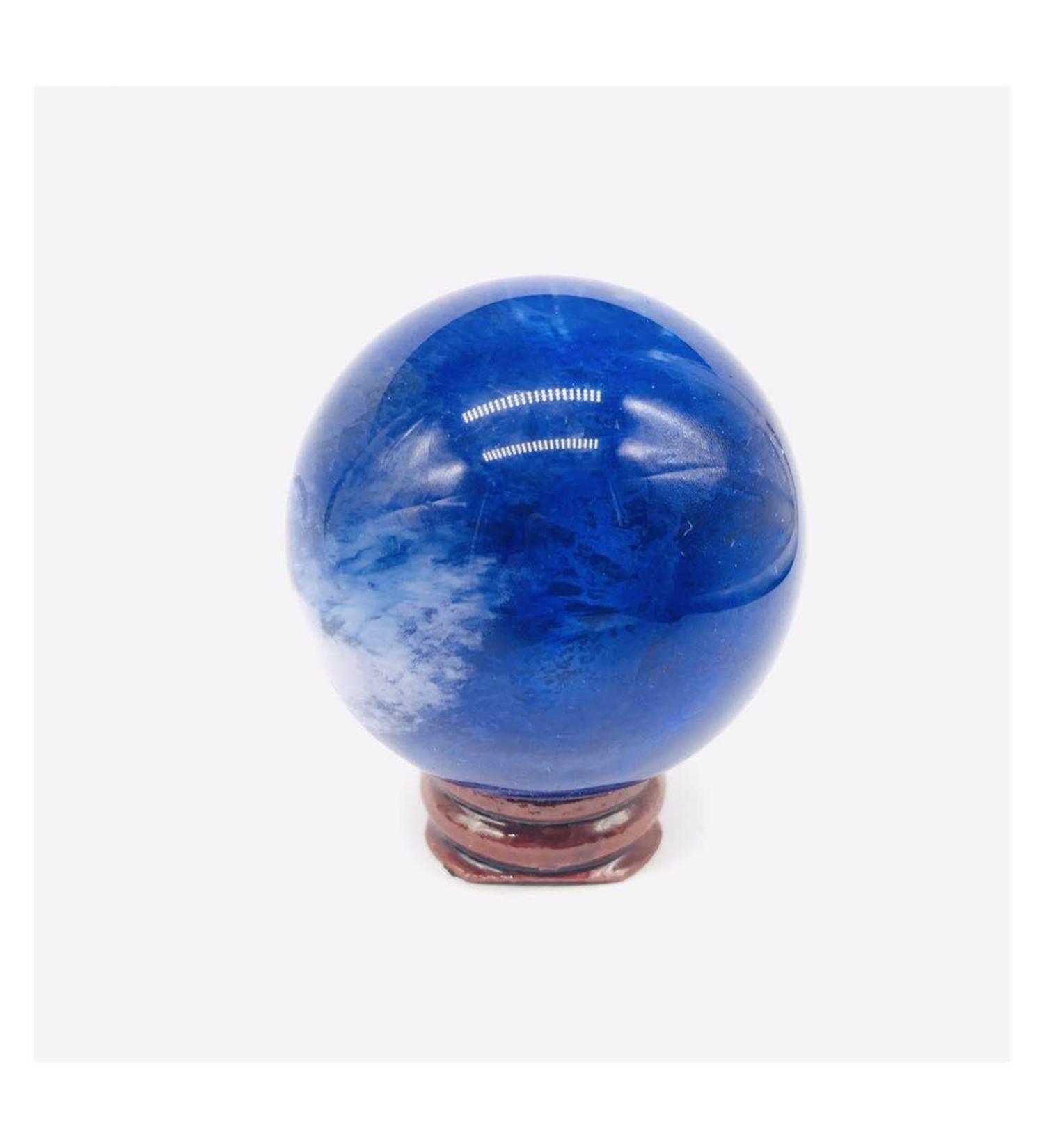 Natural Sphere Natural Quartz Sphere Smelting Blue Crystal Rock Ball for Gift for Decoration Gift Decoration feng Shui. (Color : 55-65mm)