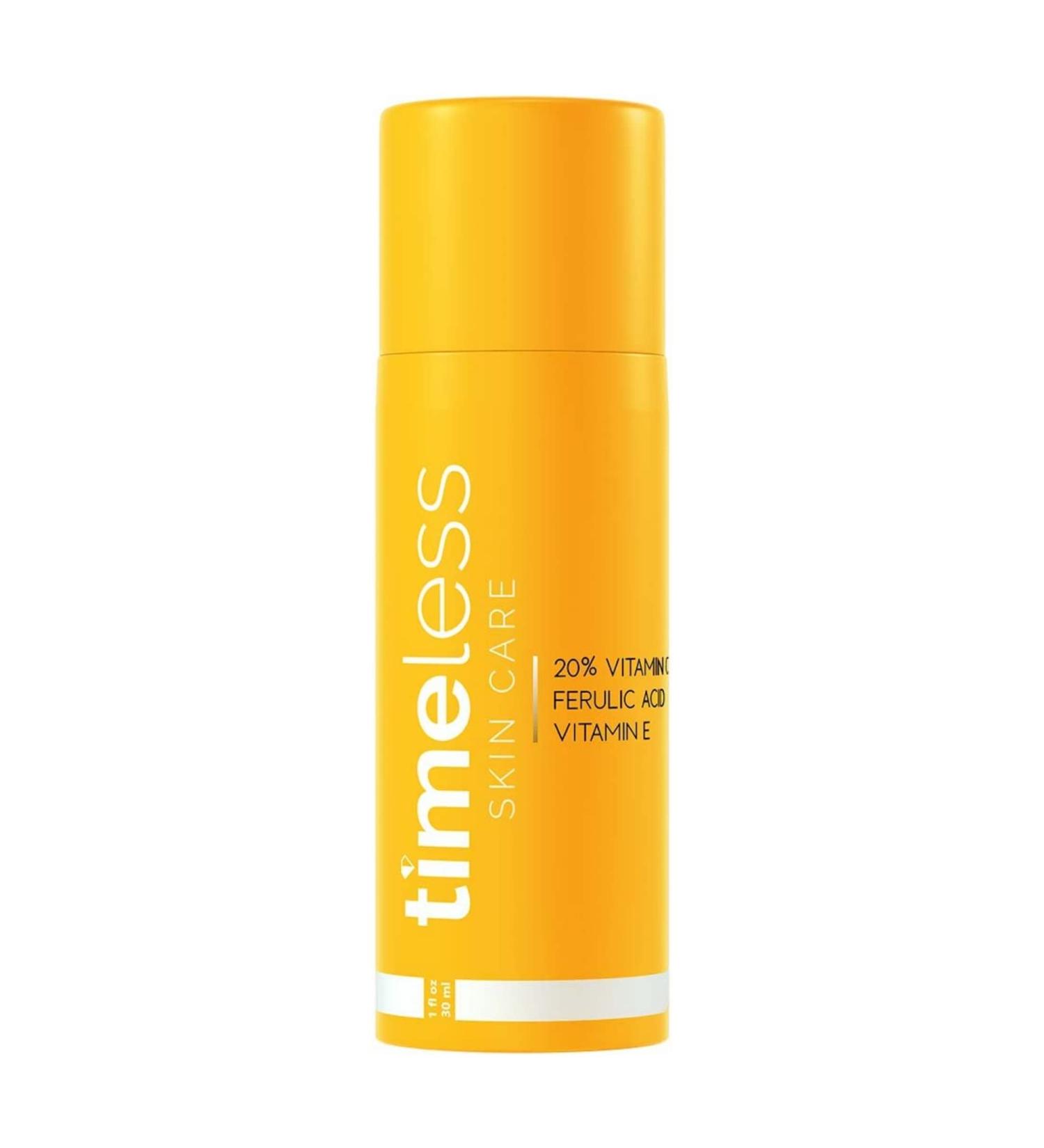 Timeless Skin Care 20% Vitamin C + E Ferulic Acid Serum - 1 oz | Brighten, Restore & Correct Skin | Lightweight Non-Greasy Formula | For All Skin Types - Buy Online on GoSupps.com