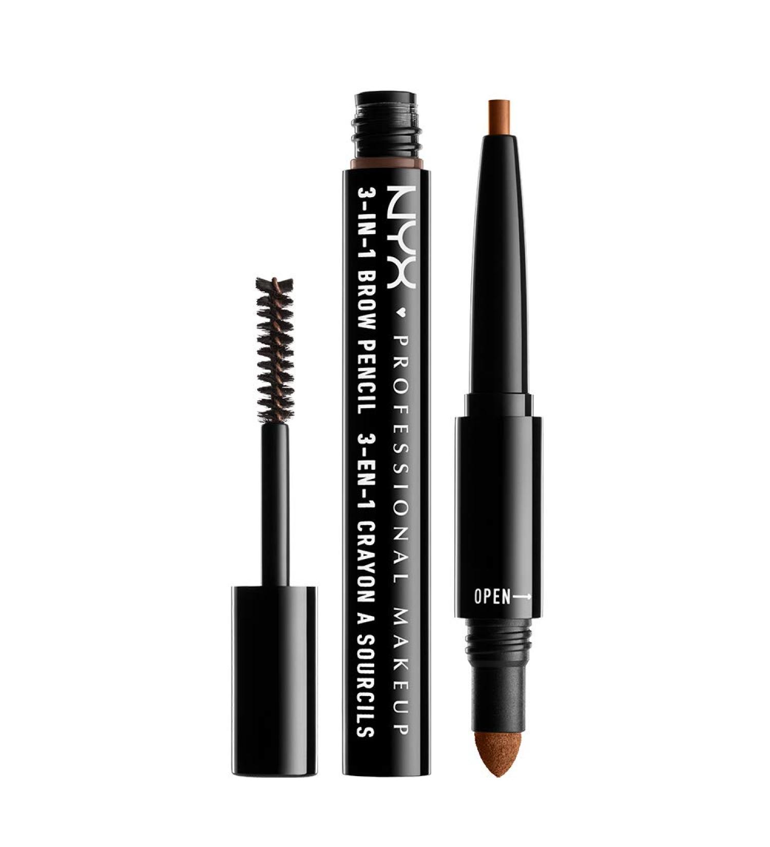 NYX 3-In-1 Brow Pencil - Auburn | Professional Eyebrow Pencil - Buy Online on GoSupps.com