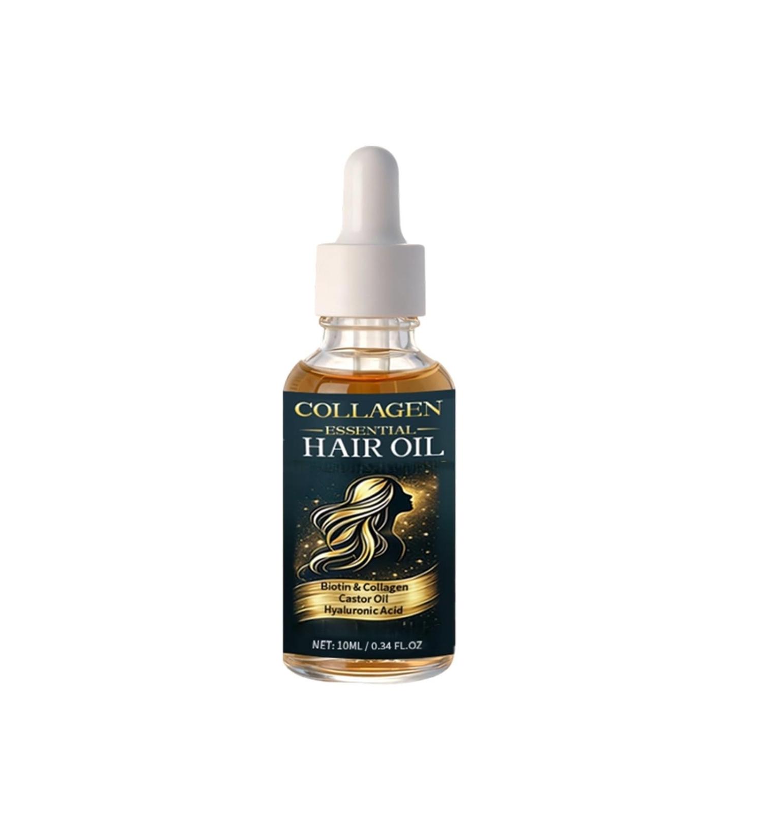  G n rique Essential Hair Oil with Collagen - Castor Oil Biotin & Hyaluronic Acid - Intense Hydration Anti-Frizz Smoothing and Softening - For All Hair Types - 10ml Travel Size - Buy Online on GoSupps.com