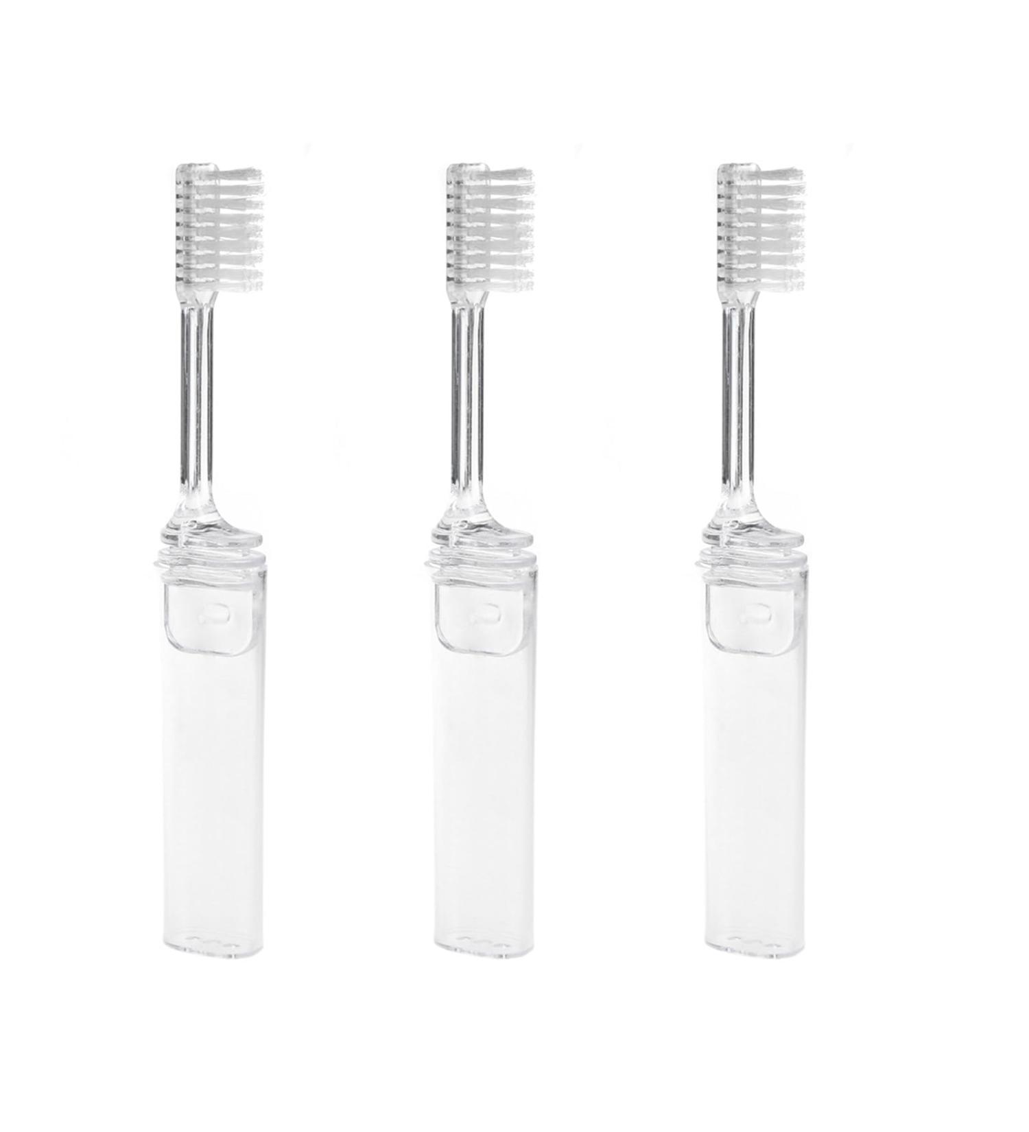3-Piece Foldable Toothbrush Set with Soft Bristles - Portable Travel & Camping Stain Removal Tool for Home & Outdoors - Buy Online on GoSupps.com