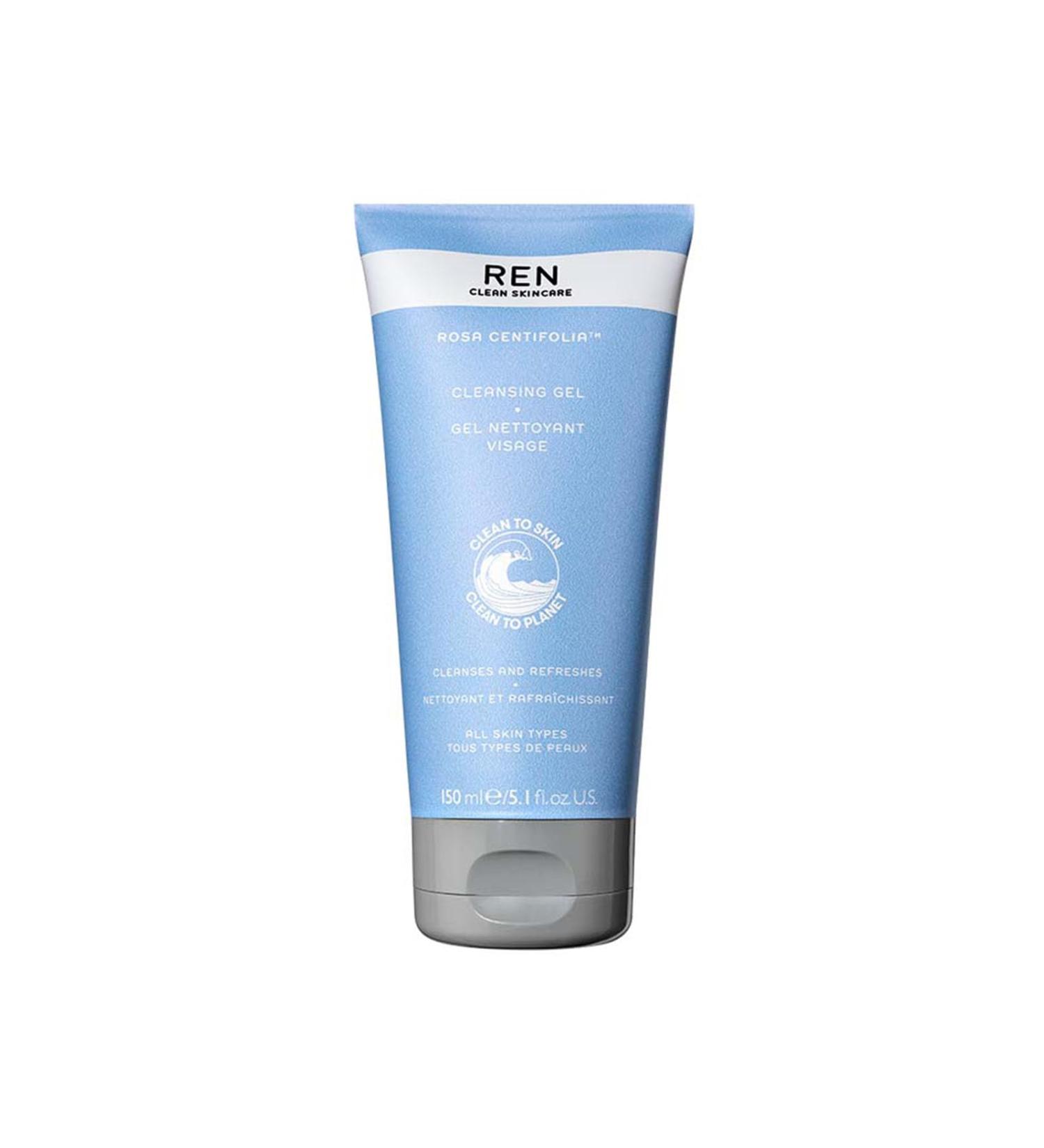 REN Clean Skincare Rosa Centifolia Cleansing Gel - Soothing Facial Gel for All Skin Types Vegan & Cruelty-Free - 5.1 Fl Oz Clean Skin Care - Buy Online on GoSupps.com