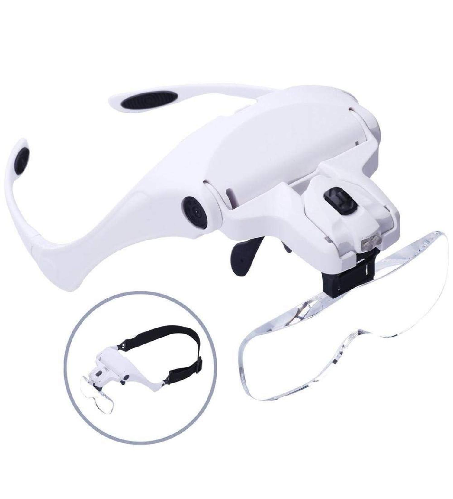 Eyelash Extension 5 Lens Adjustable Headband Magnifying Glass Magnifier w/LED Light Lamp Magnifying Glasses for False Lashes Magnifying - Buy Online on GoSupps.com