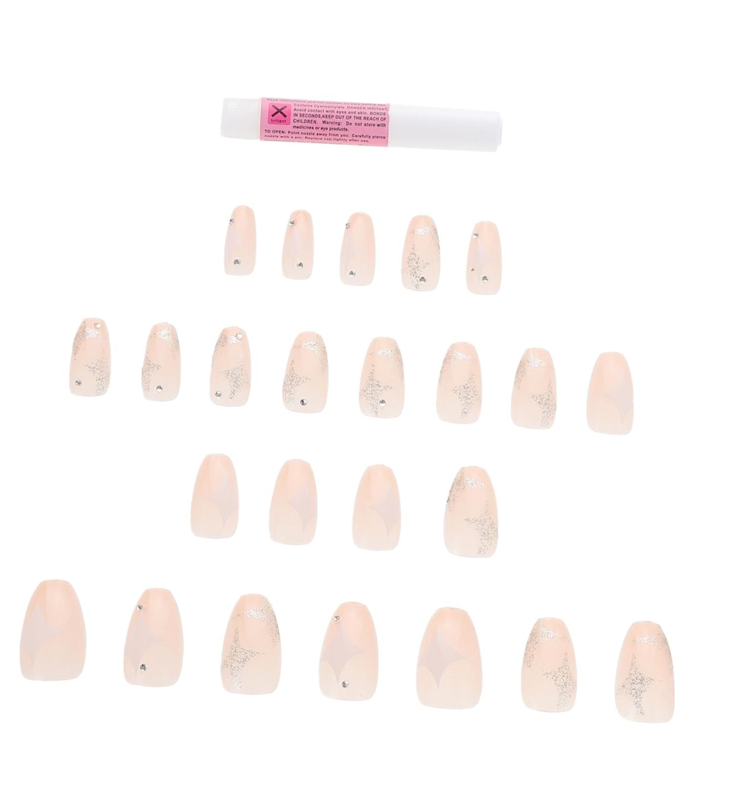 IWOWHERO Nails Decoration 1 Set Nail Patch French Decor Manicure Patches Nail Files Nails for Women Fake Nails French Diy Manicure Supply Nail Embellishments Girl X4 Nail Supplies - Buy Online on GoSupps.com