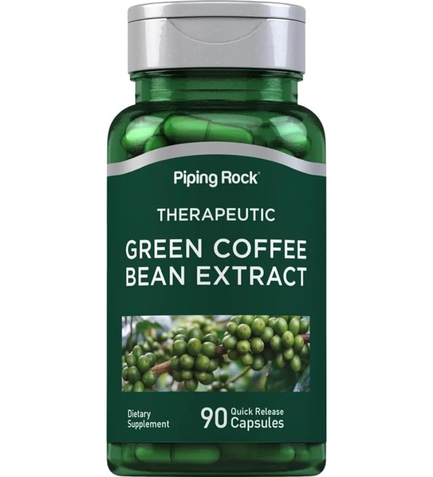 Piping Rock Green Coffee Bean Extract 400mg 90 Capsules - Dietary Supplement Non-GMO Gluten Free - Buy Online on GoSupps.com