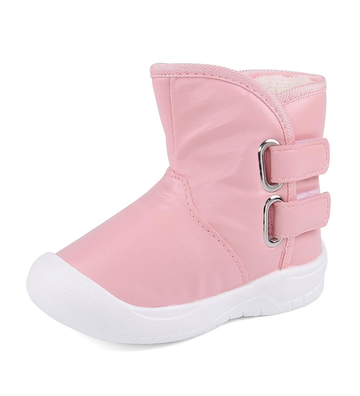 LACOFIA Toddler Winter Snow Boots | Anti-Slip Rubber Sole | Waterproof & Warm | 4 UK Child C Pink - Buy Online on GoSupps.com