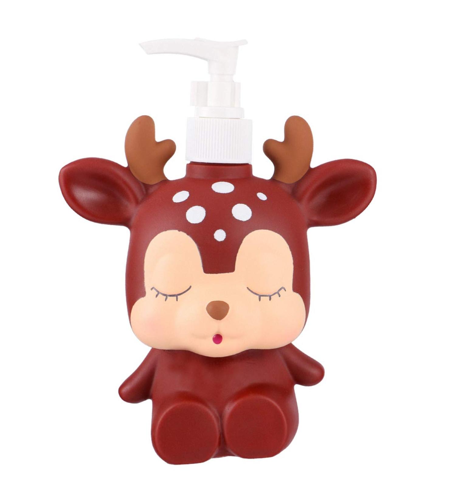 DOITOOL Kids Deerlet Hand Soap Dispenser 300ML - Cute Cartoon Lotion Bottle for Baby - Emulsion Pump Container - Liquid Shampoo Dispenser for Bathroom - Buy Online on GoSupps.com