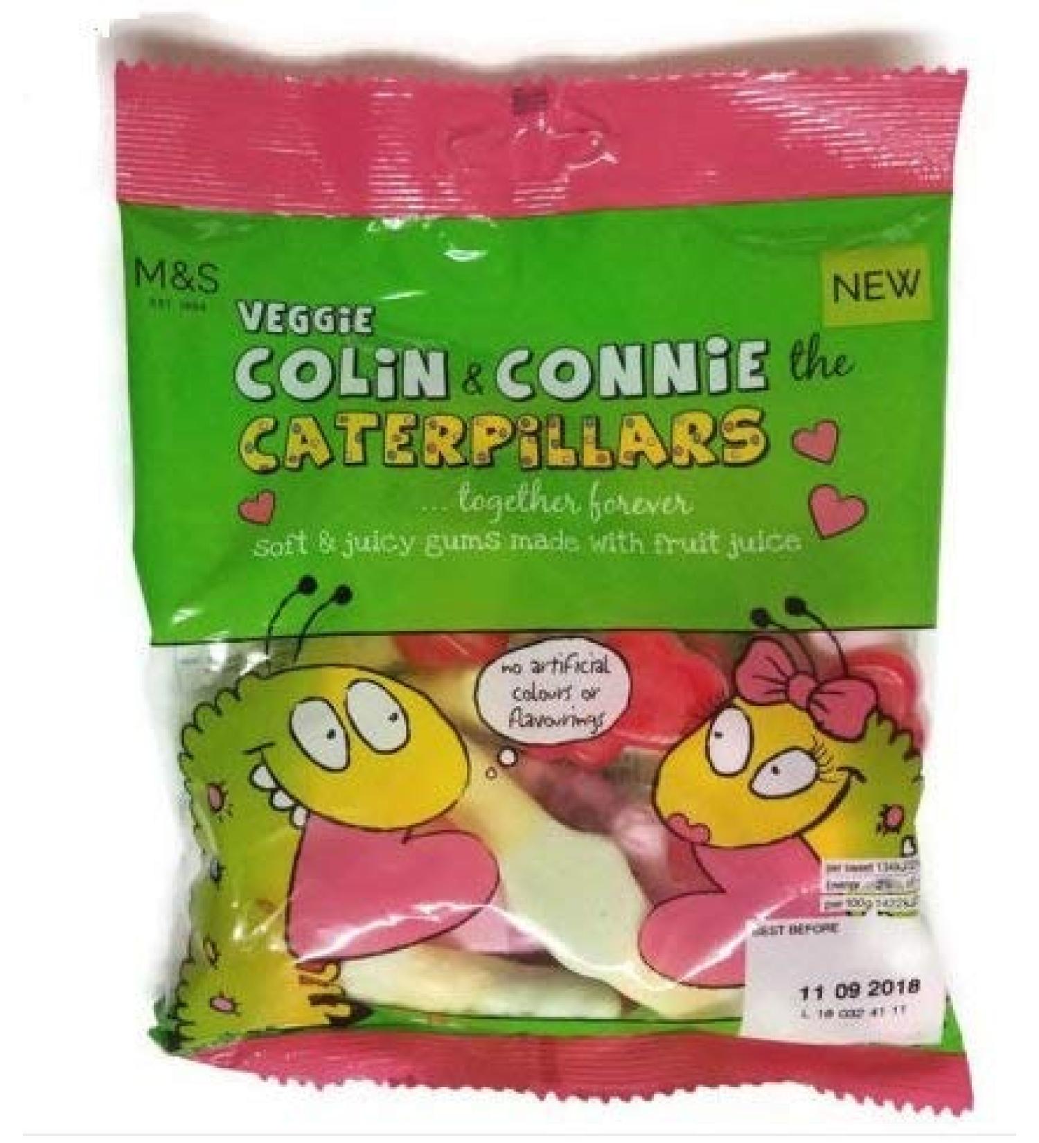 Marks & Spencer Marks & Spencer Veggie Colin & Connie The Caterpillars Pack of 2 bags of vegetarian sweets 170g