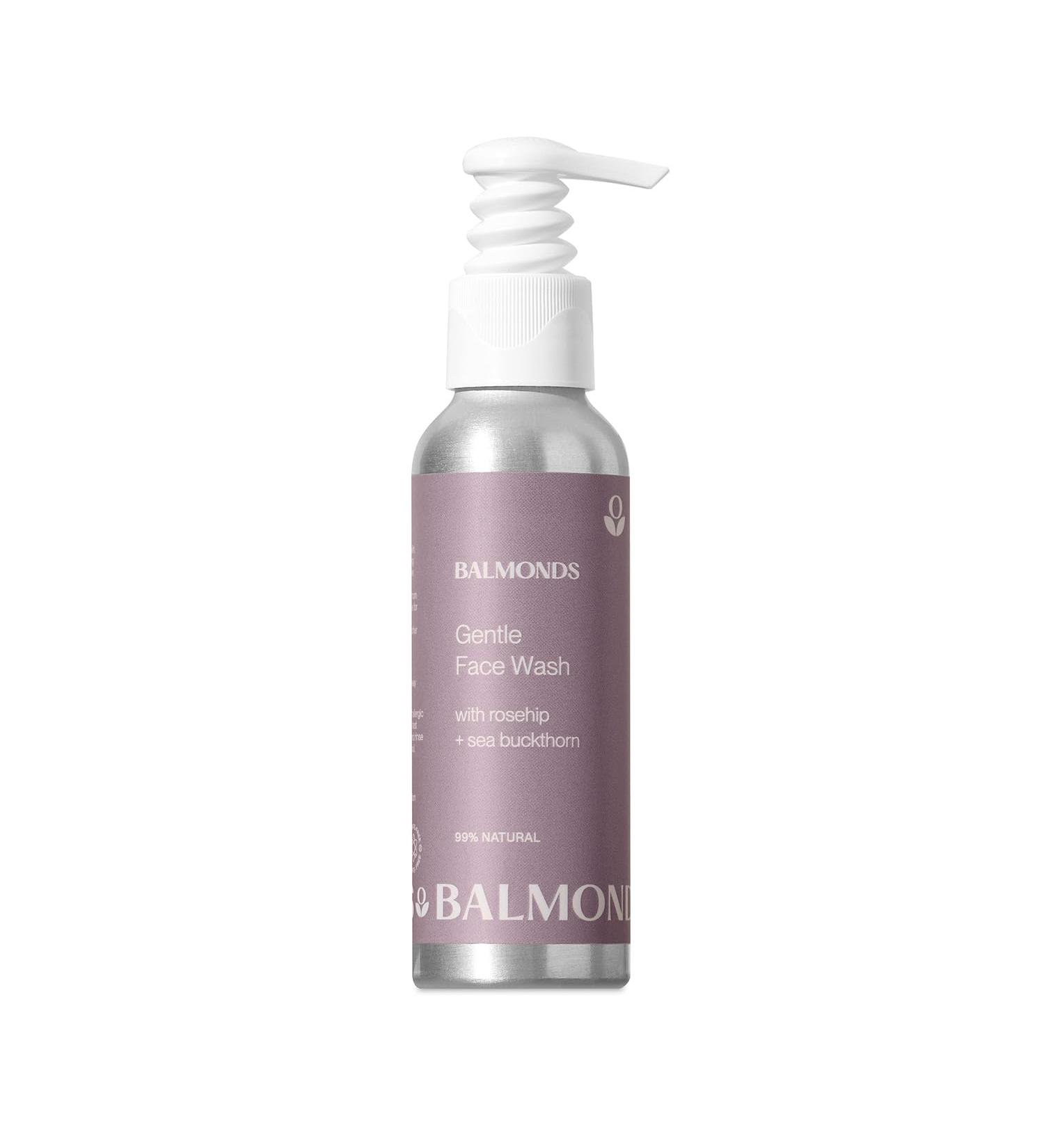 Balmonds Gentle Face Wash - 99% natural foaming fragrance-free facial cleanser with rosehip and borage for sensitive skin - Buy Online on GoSupps.com