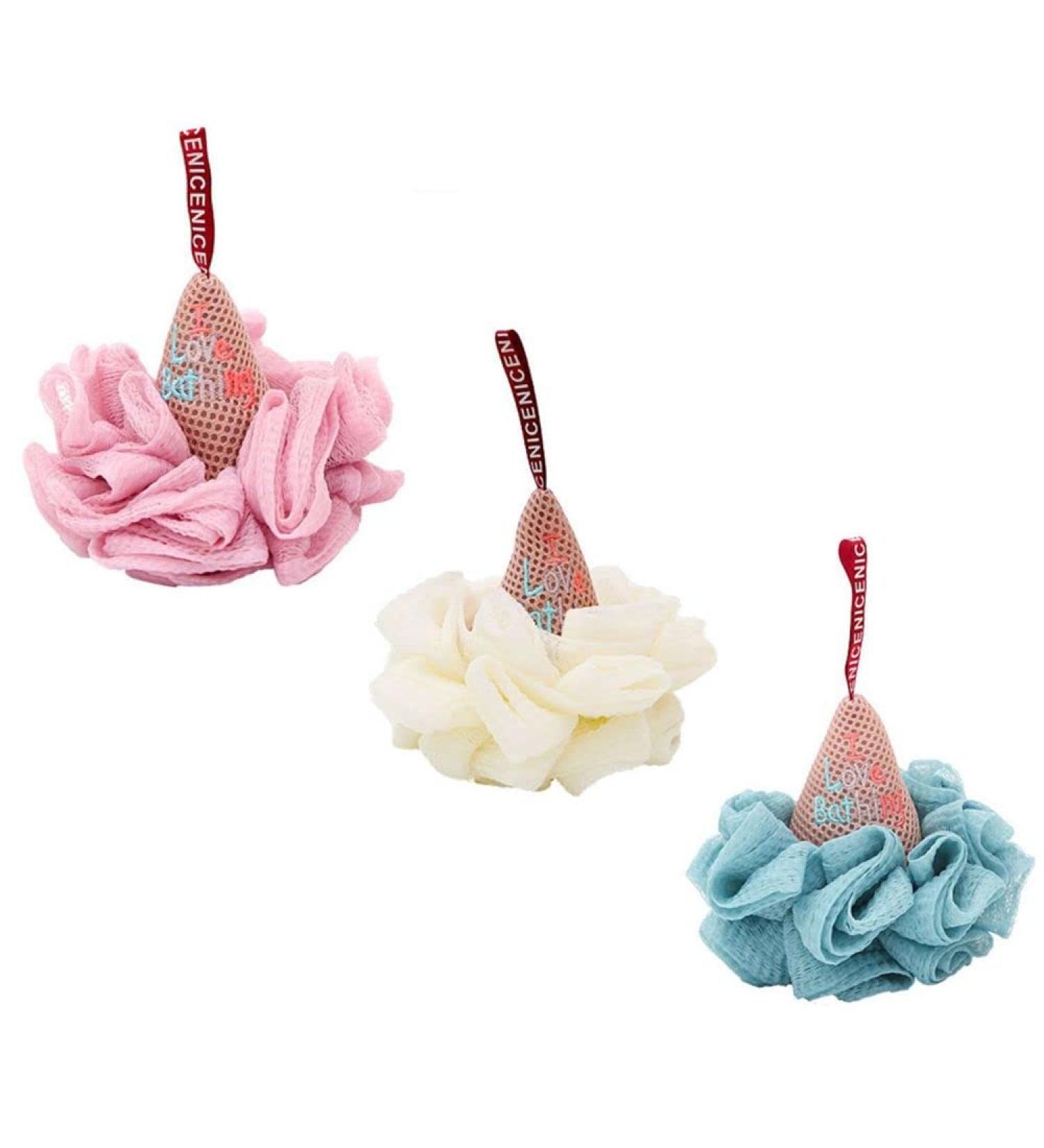 3-Piece Ice Cream Bath Balls for Kids | Skin Exfoliating Sponge and Body Scrubber | Bath Shower Accessories - Buy Online on GoSupps.com