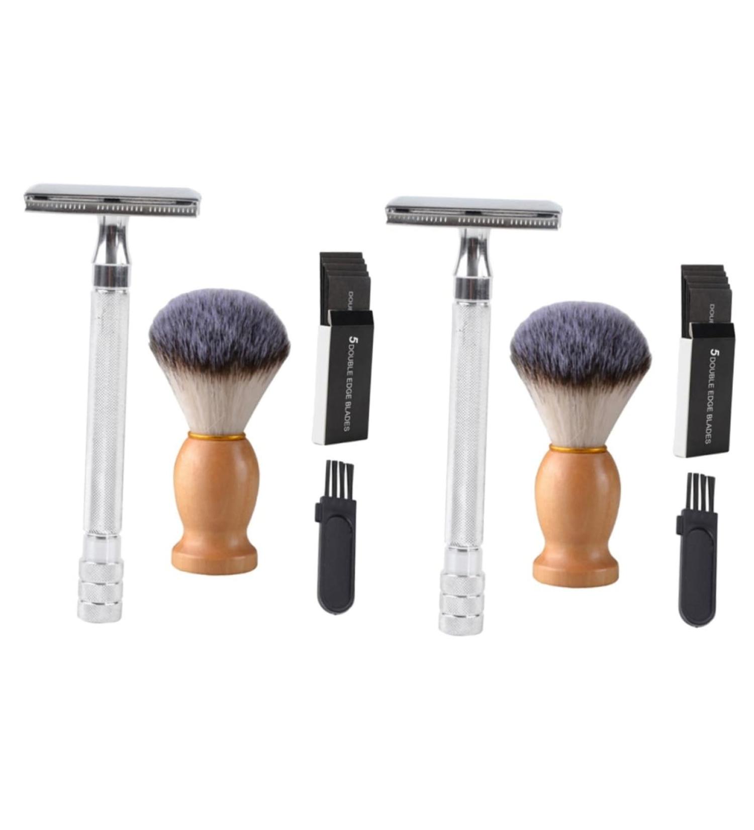Frcolor Manual Razor Trimmer Set for Men | Beard Hair and Shaving Brush - Old-Fashioned Grooming Essentials for Perfect Facial Hair - Buy Online on GoSupps.com