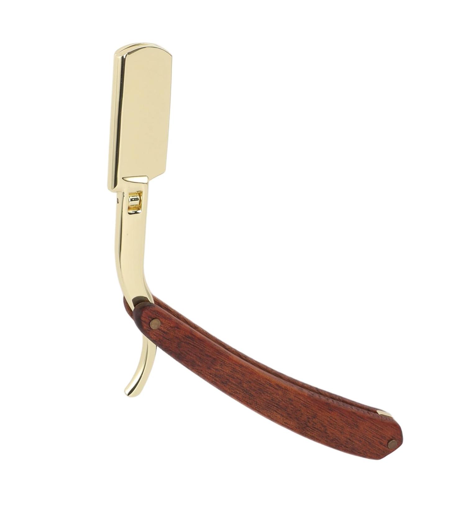 Men's Beard Knife Holder | Ergonomic & Foldable Metal Design - Premium Stainless Steel & Solid Wood | Perfect for Gentleman's Grooming - Buy Online on GoSupps.com