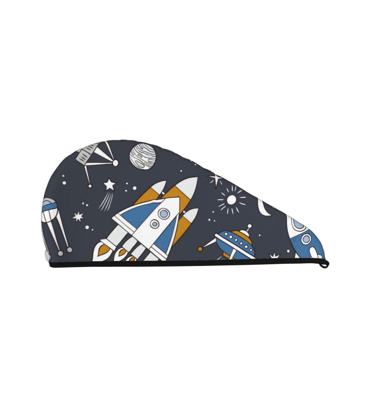 Microfiber Hair Drying Cap for Curly & Thick Hair | Space Cars Soft Absorbent Towel Wrap with Button - Quick Drying Hair Towel - Buy Online on GoSupps.com